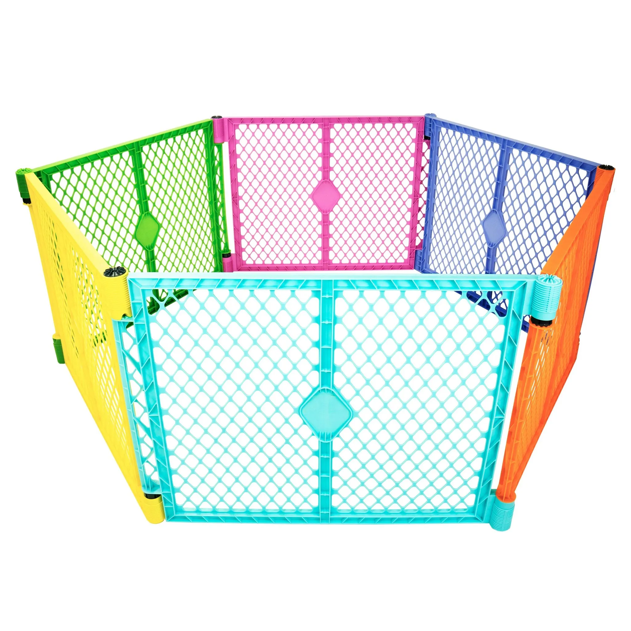 Superyard Colorplay 6 Panel Freestanding Baby Playard - Bright