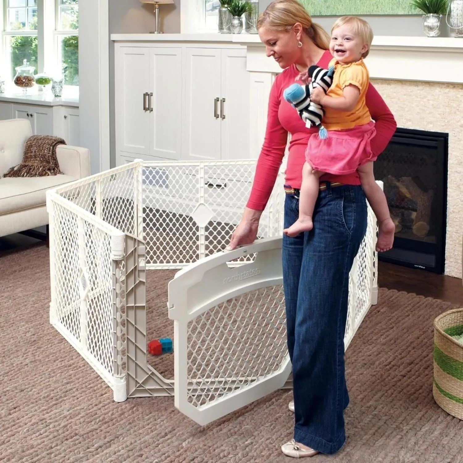Superyard Ultimate 6-Panel Baby Play Yard - Ivory - Image 5