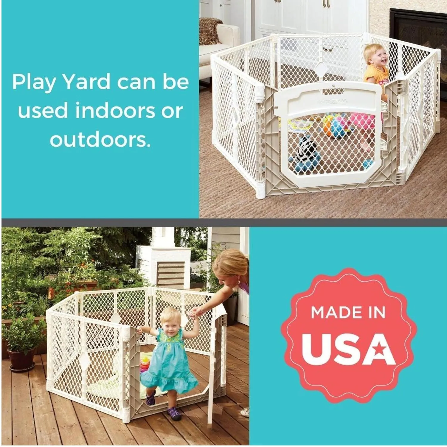 Superyard Ultimate 6-Panel Baby Play Yard - Ivory - Image 3