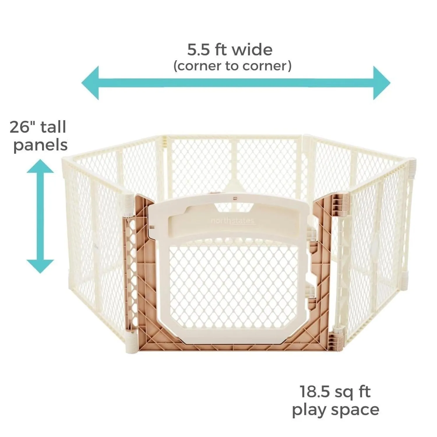 Superyard Ultimate 6-Panel Baby Play Yard - Ivory - Image 6