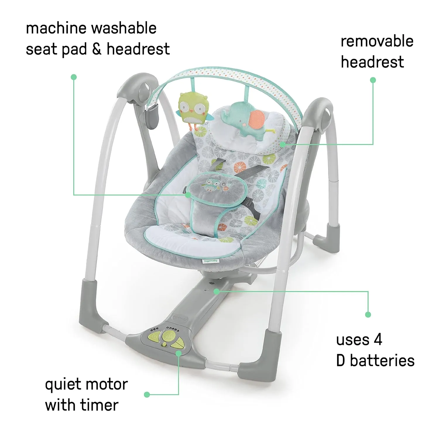 Swing 'N Go Portable Swing - Hugs & Hoots - Image 3