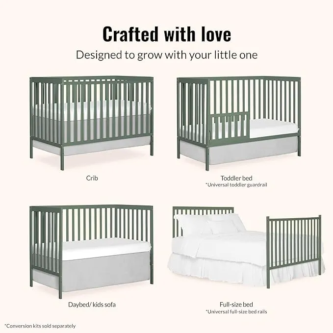 Synergy 5-In-1 Convertible Crib - Meadow Green - Image 2