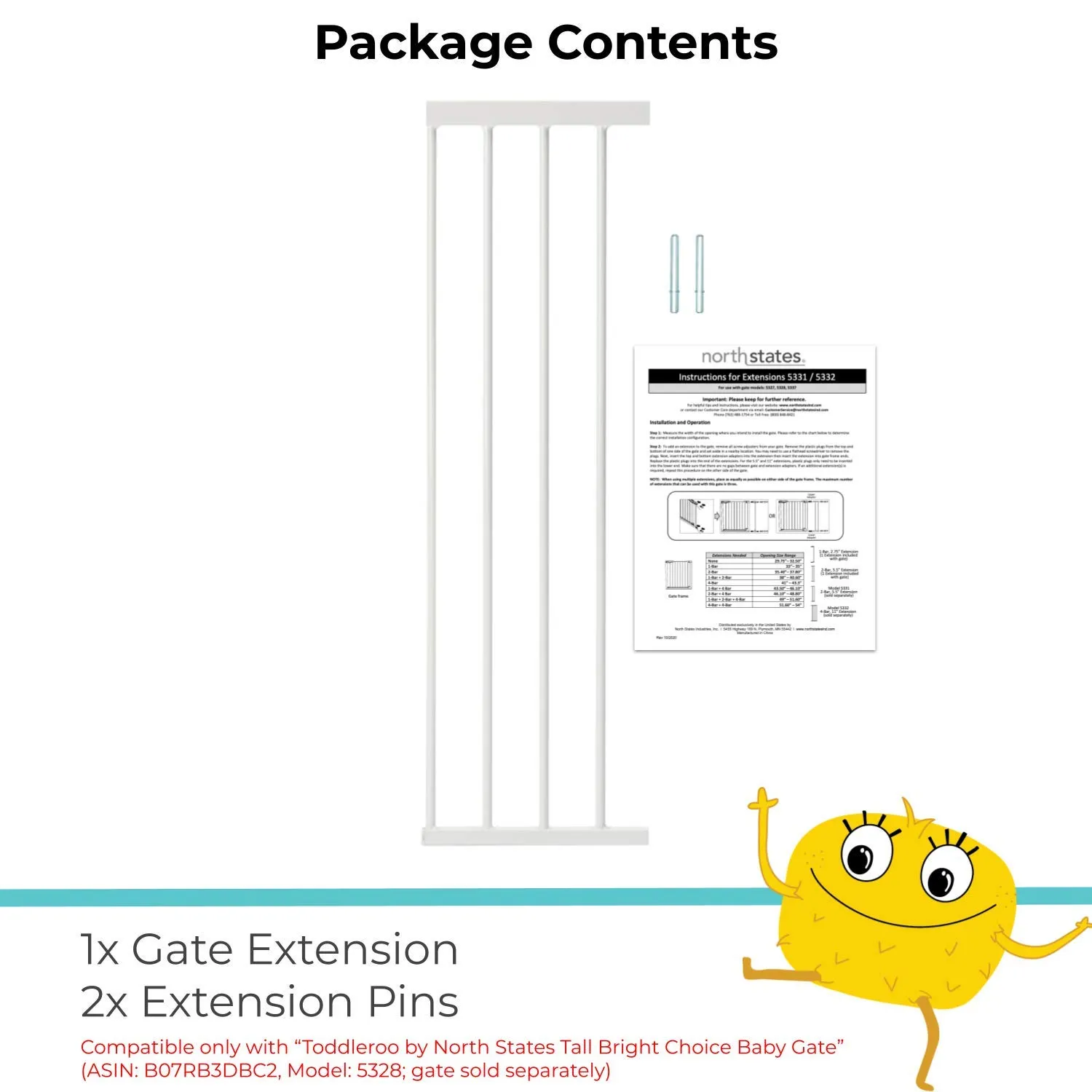 Tall Baby Gate Extension - White - Image 3