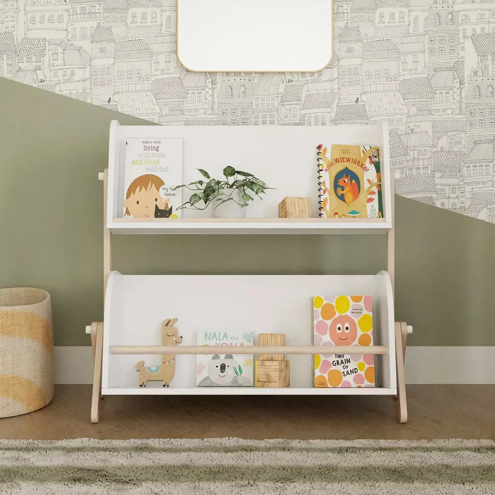 Tally Storage and Bookshelf - White and Washed Natural - Image 2