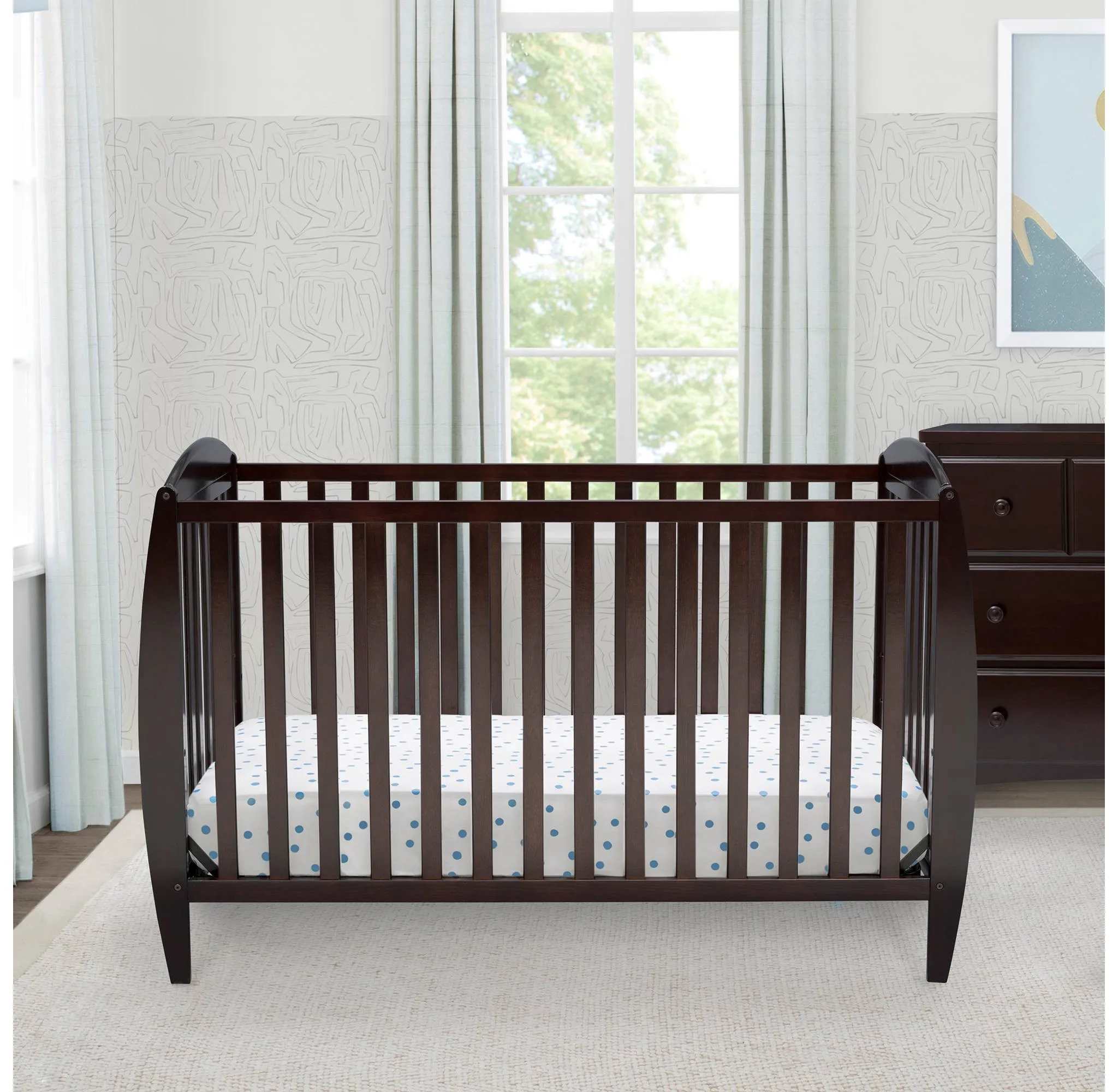 Taylor 4-in-1 Convertible Baby Crib - Dark Chocolate - Image 3