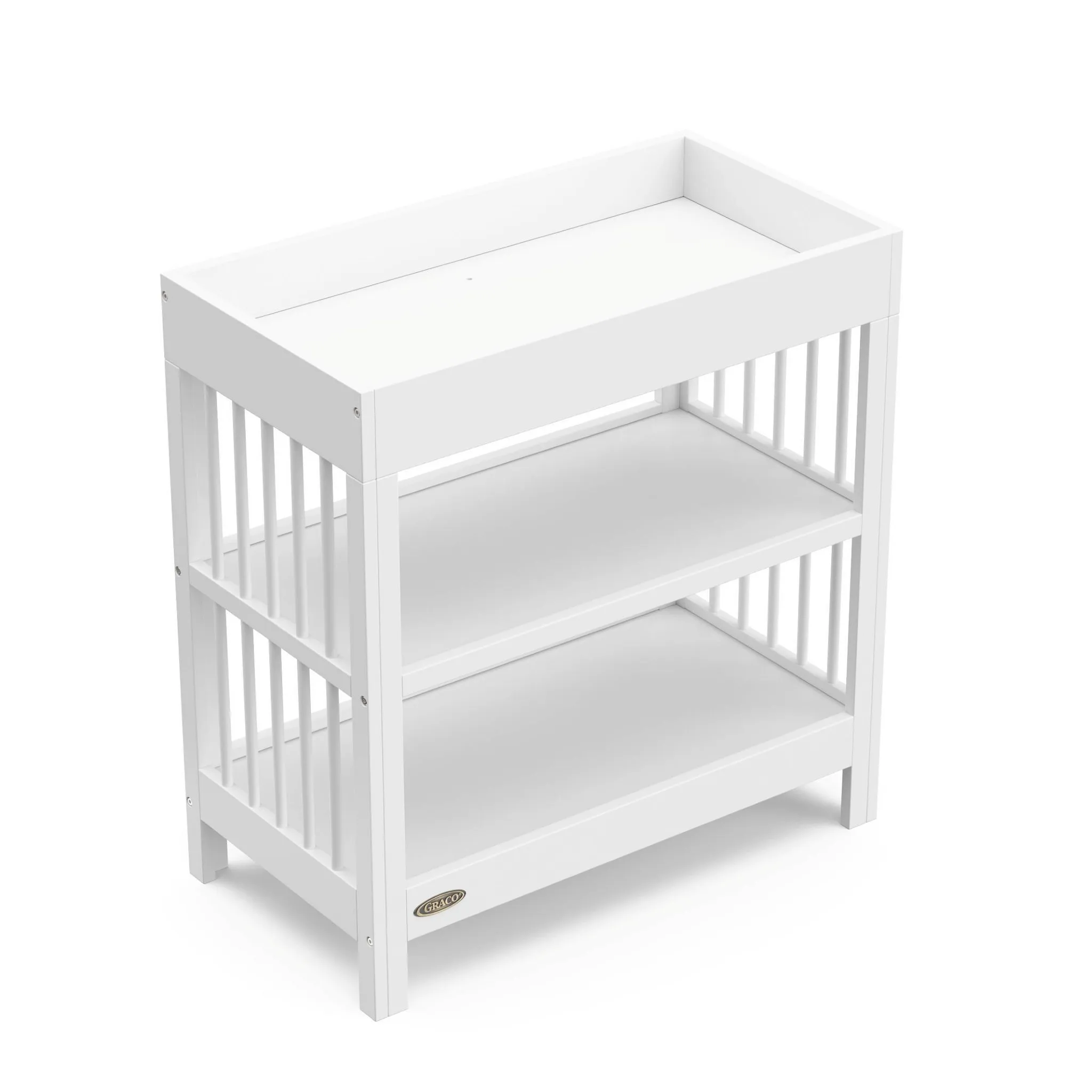 Teddi 2-Shelf Changing Table with Changing Pad - White - Image 3