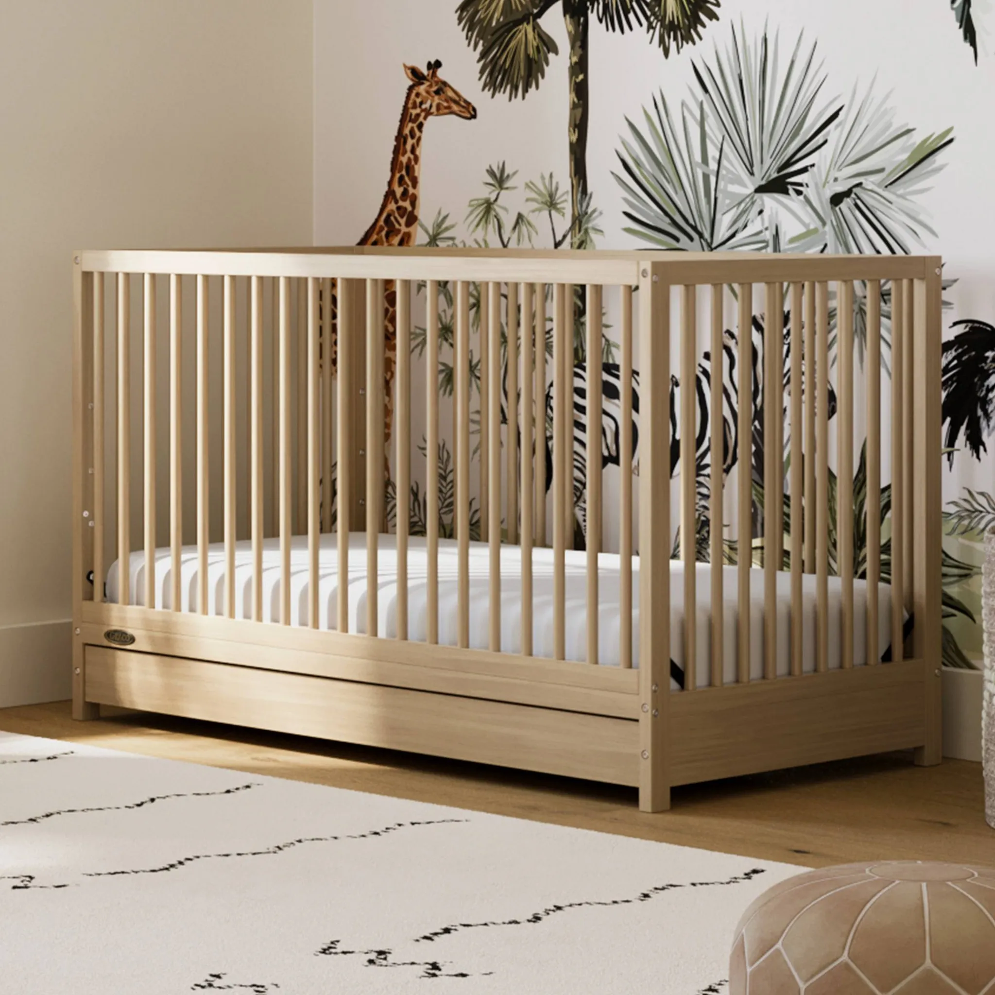 Teddi 5-in-1 Convertible Crib with Drawer - Driftwood - Image 6