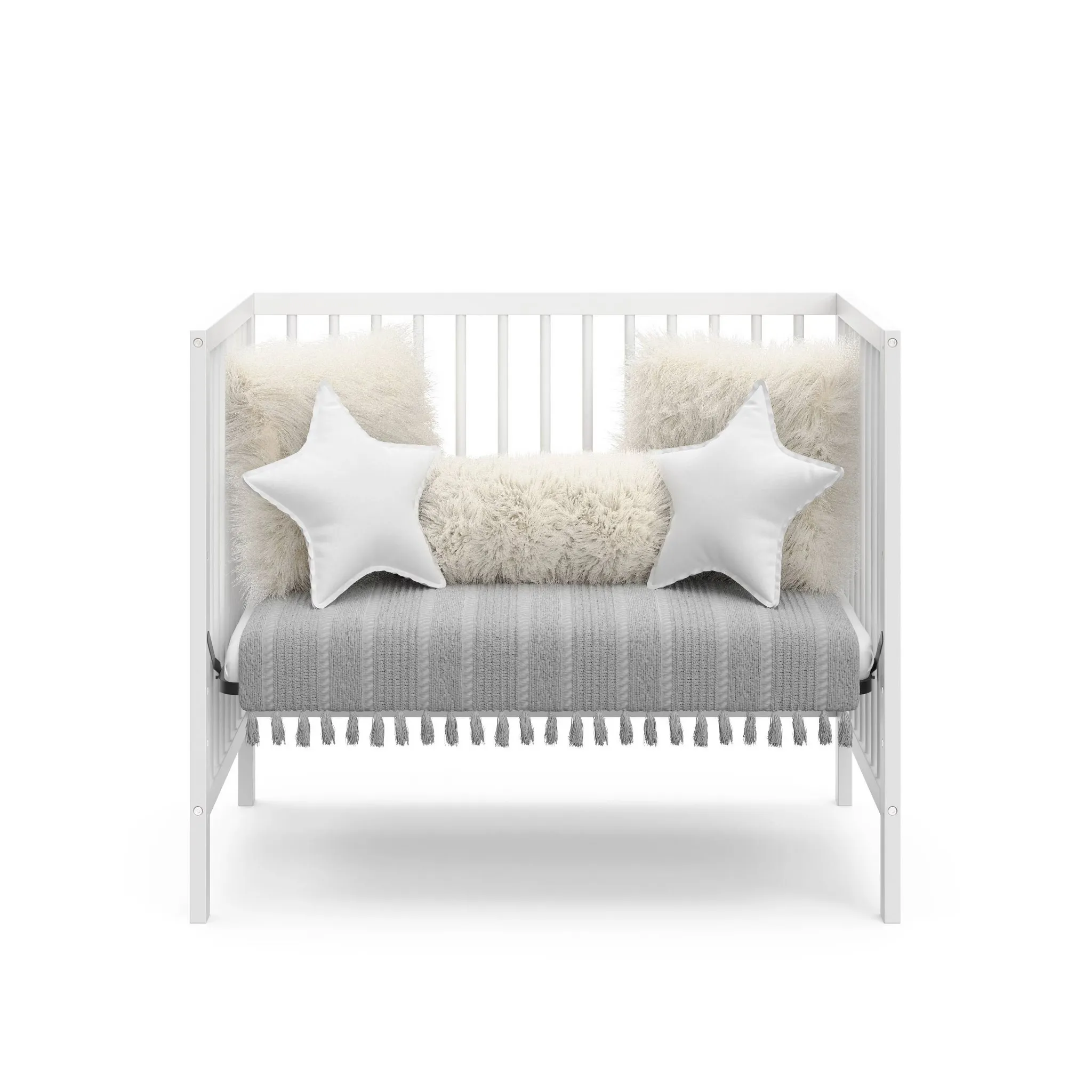 Teddi Convertible Mini Crib with Mattress - White - Image 5