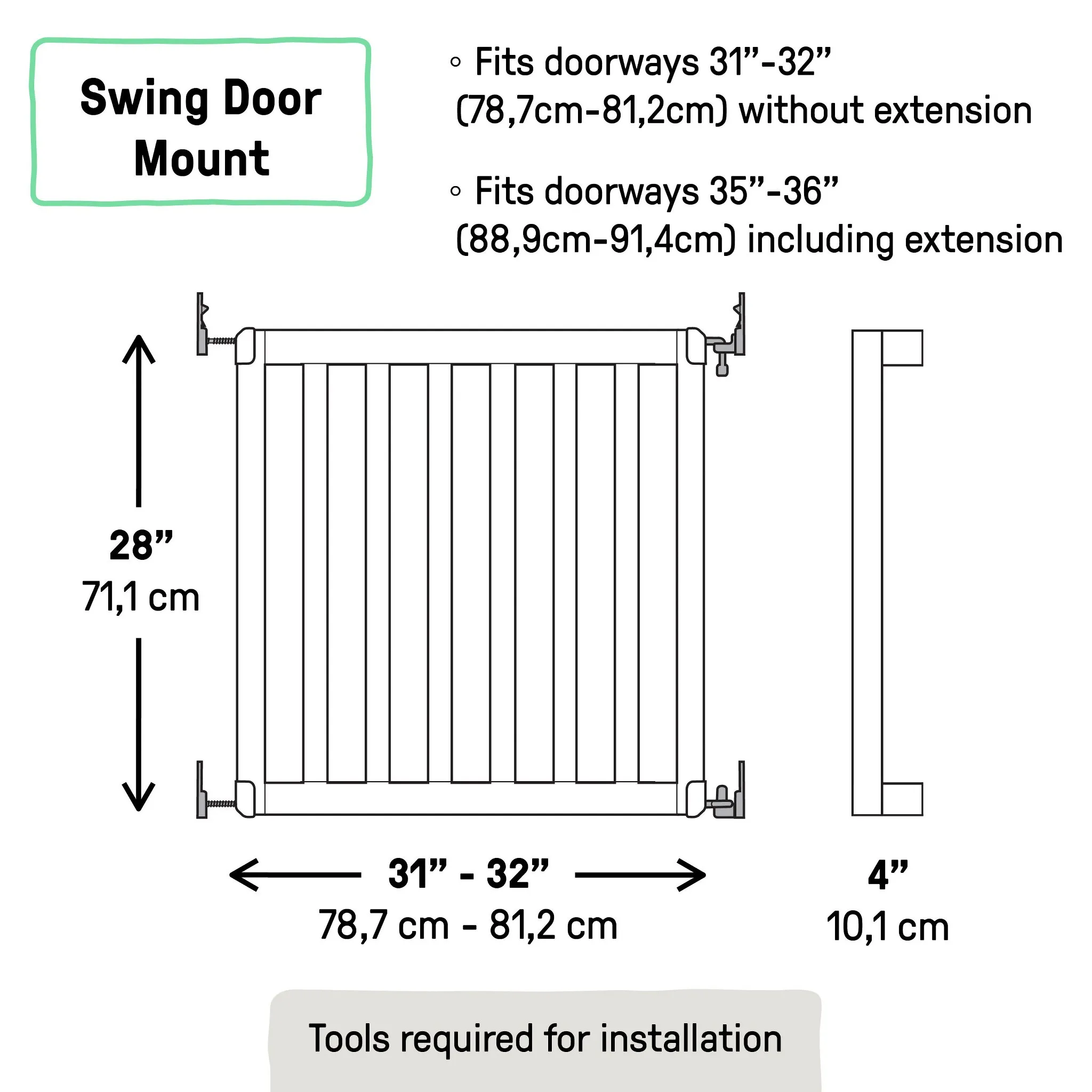 The Doorway 36S Series Custom Collection Safety Pet and Baby Gate - Natural Wood - Image 2