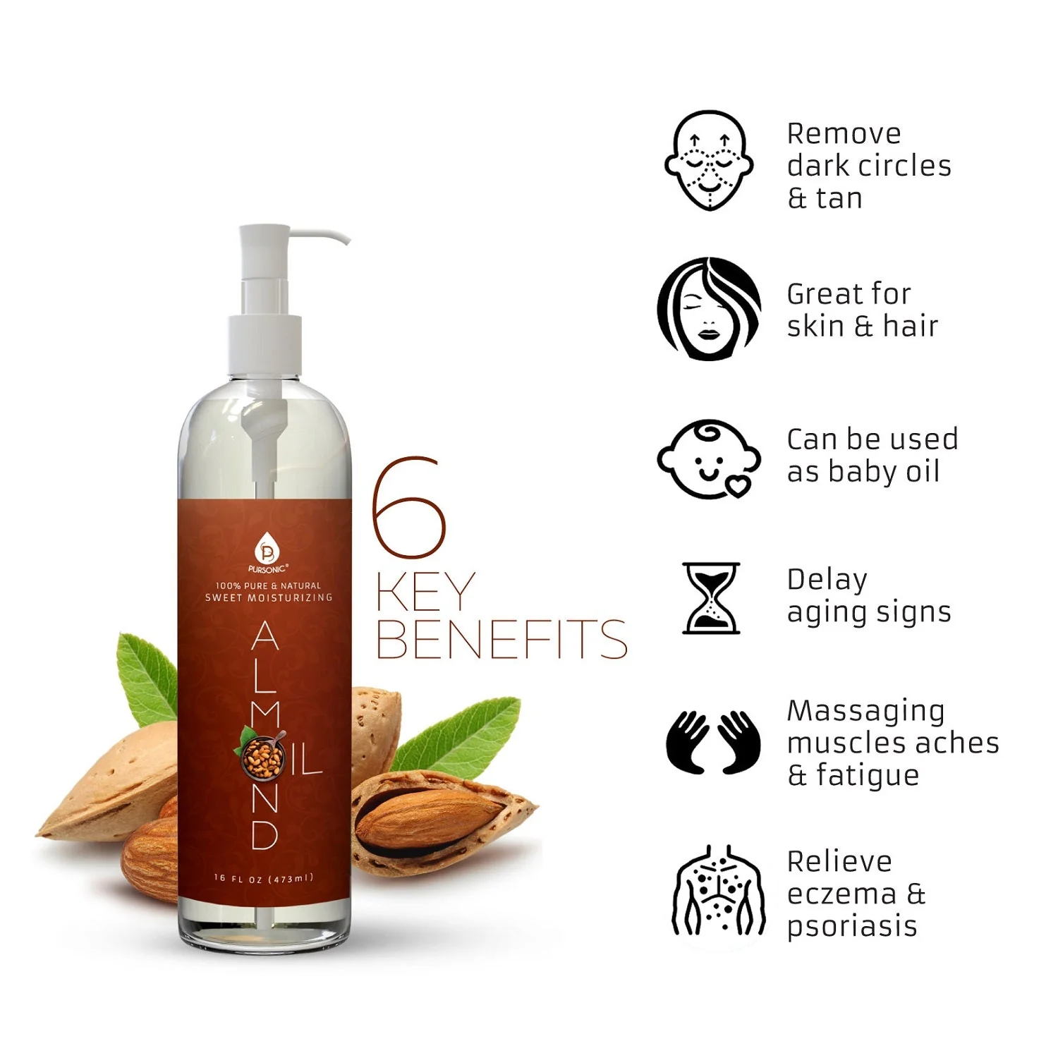 The Ultimate Hair & Skin Restoration Bundle: LED Therapy Brush, Castor Oil, Sweet Almond Oil, & Fractionated Coconut Oil - Image 5