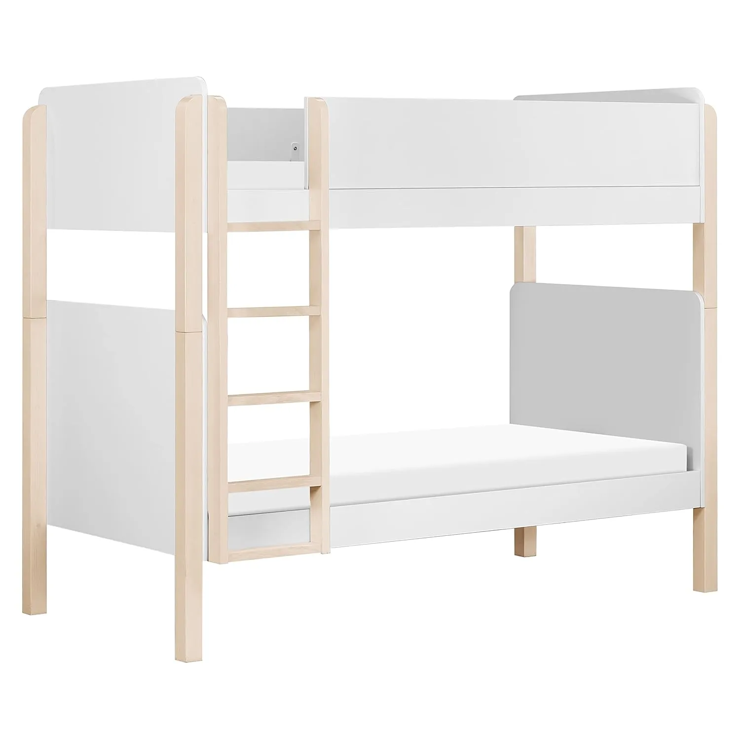 Tiptoe Twin Over Twin Bunk Bed - White and Washed Natural