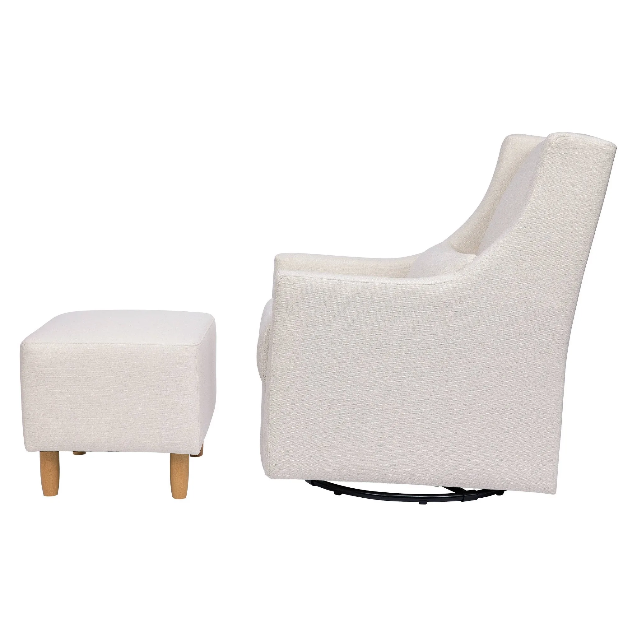 Toco Swivel Glider and Ottoman - Performance Cream Eco-Weave - Image 3