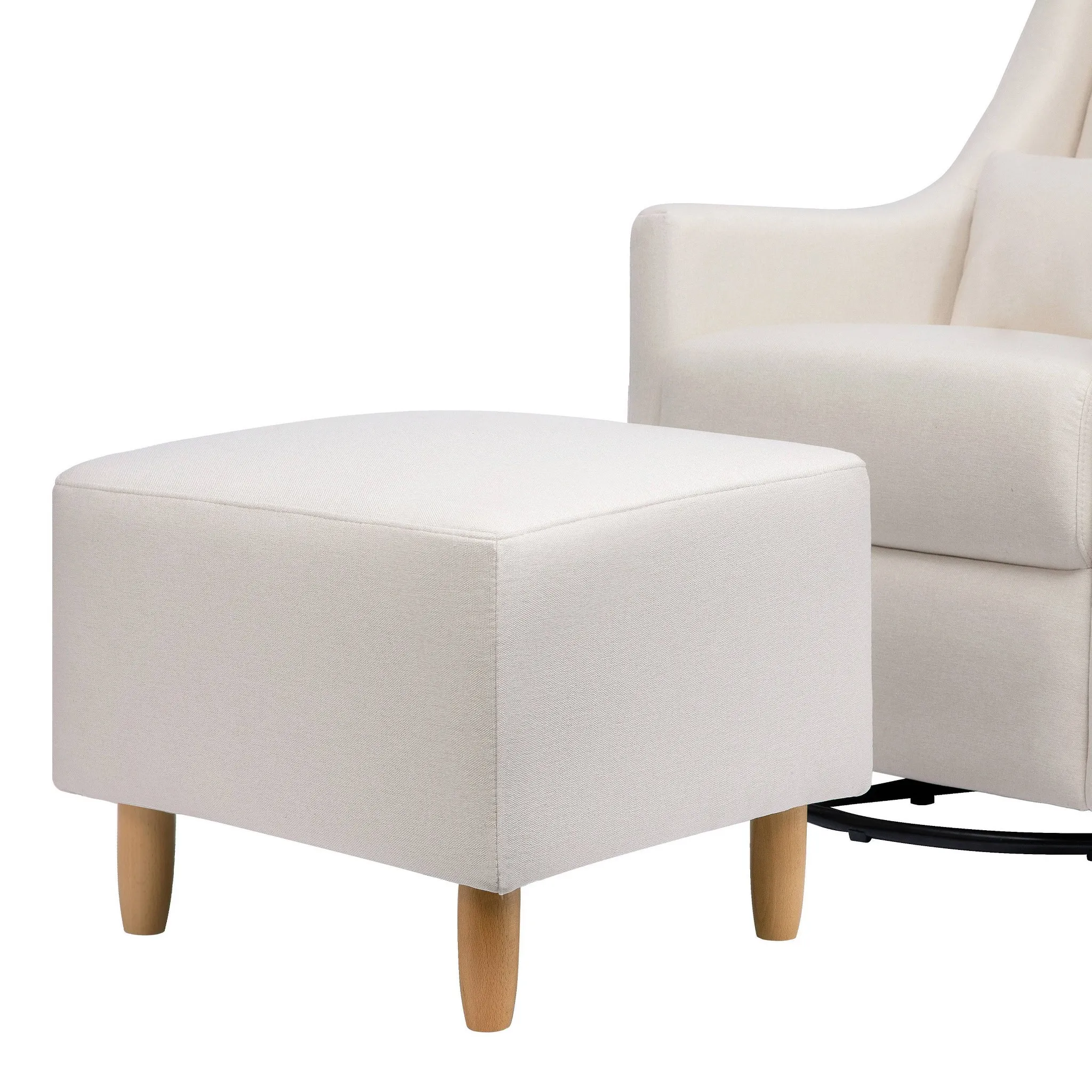 Toco Swivel Glider and Ottoman - Performance Cream Eco-Weave - Image 4