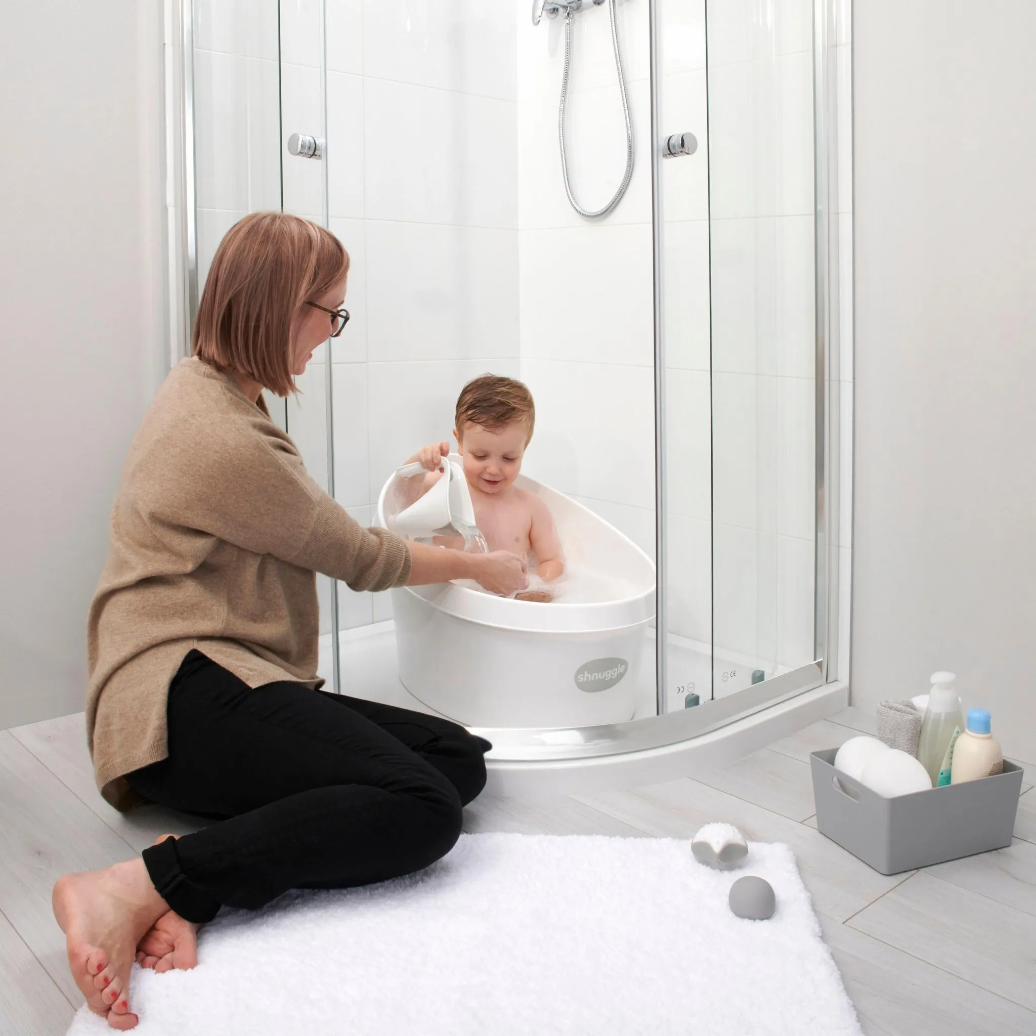 Toddler Bath Tub - White/Grey - Image 2
