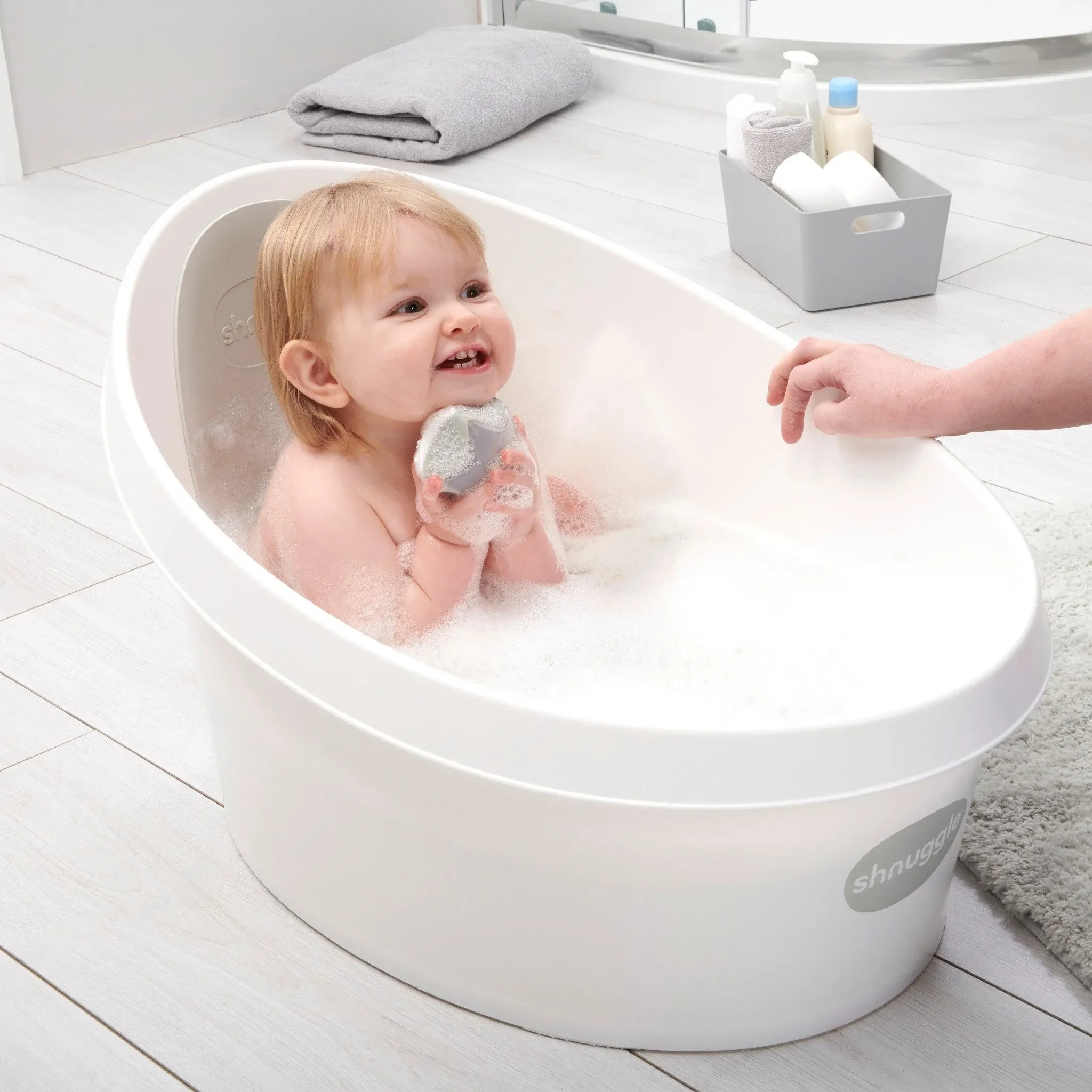 Toddler Bath Tub - White/Grey - Image 3