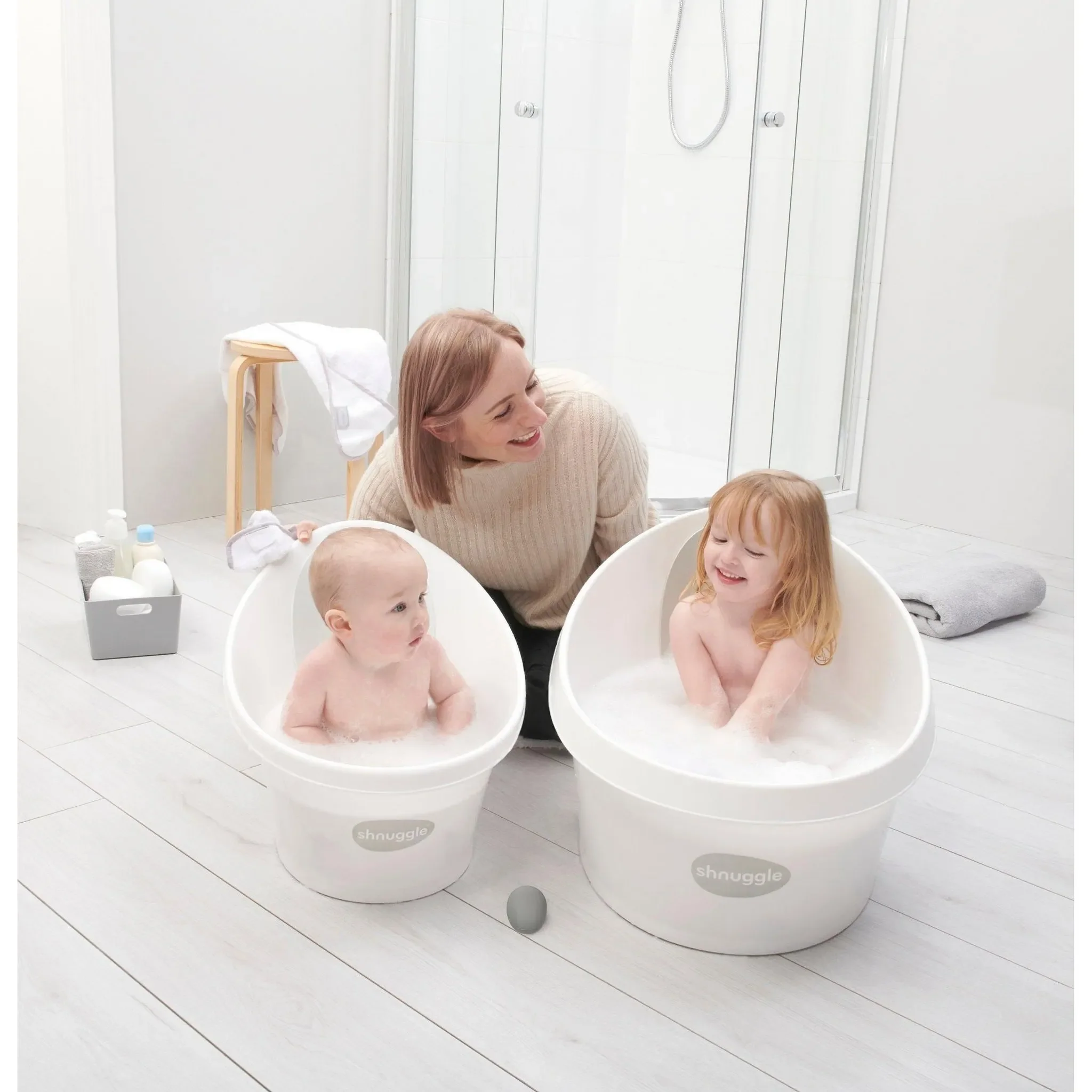 Toddler Bath Tub - White/Grey - Image 4