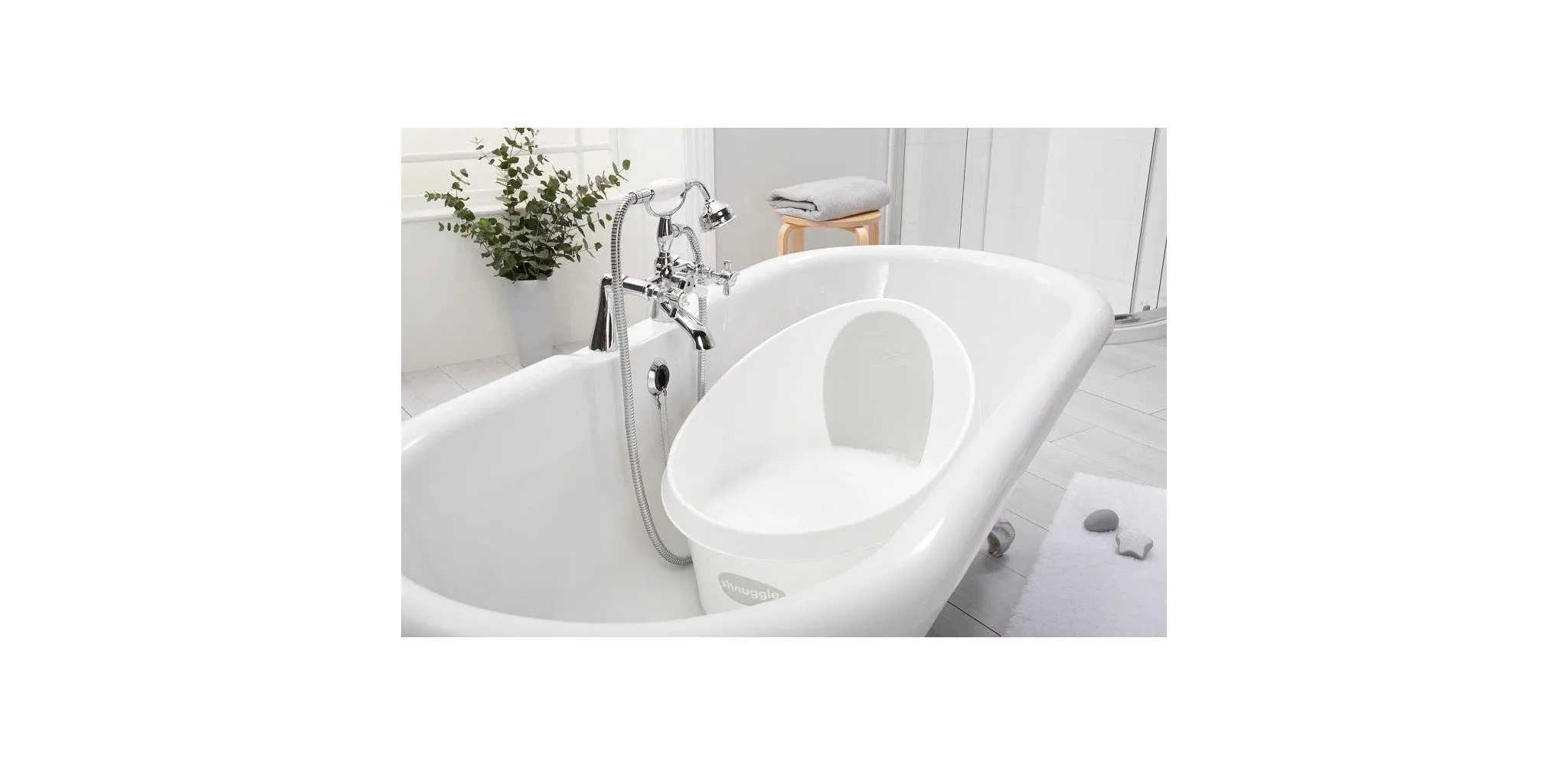 Toddler Bath Tub - White/Grey - Image 5
