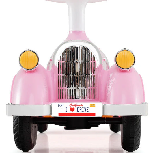 Toddler Ride on Toy Classic Sliding Car With Horn and LED Headlight-Pink - Image 4