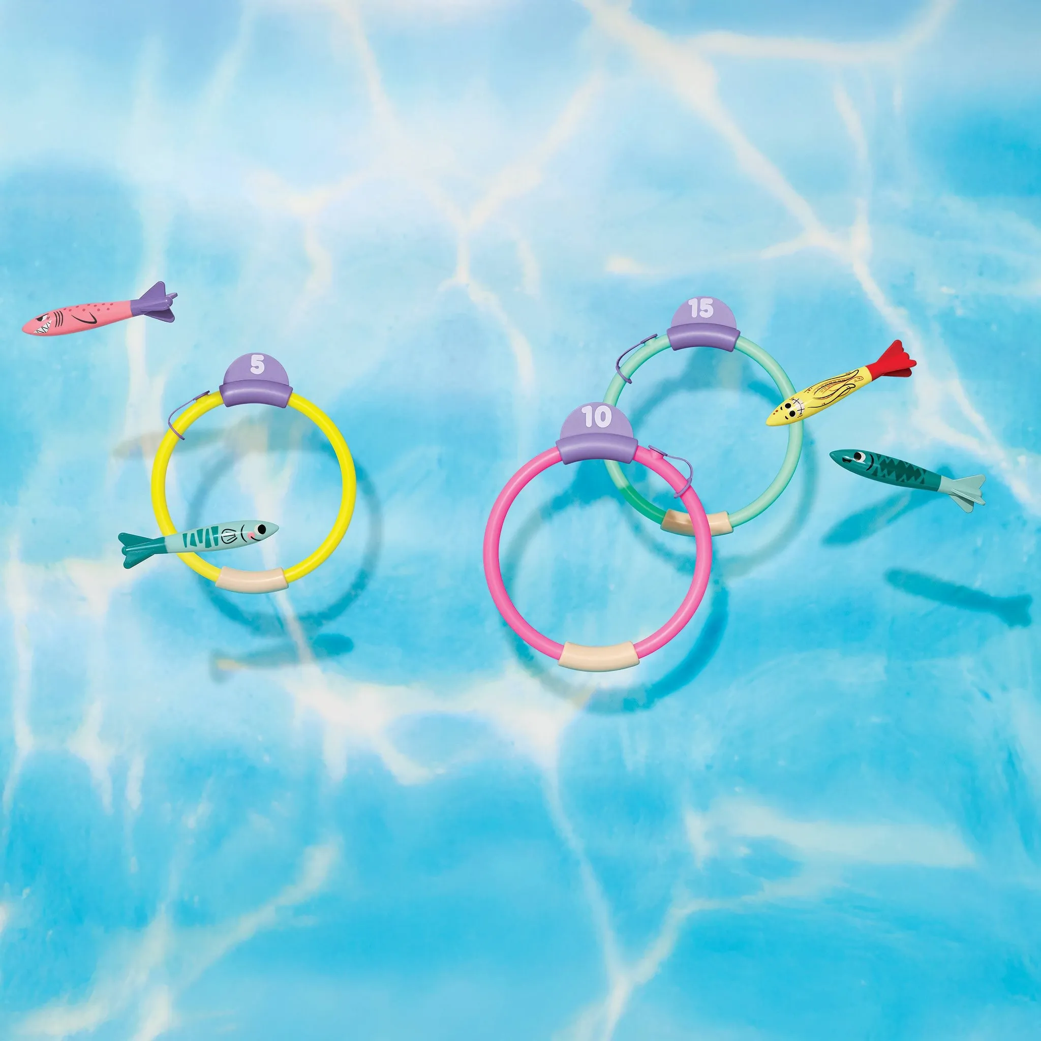 Torpedo Toss Floating Pool Game - 7pc - Image 5