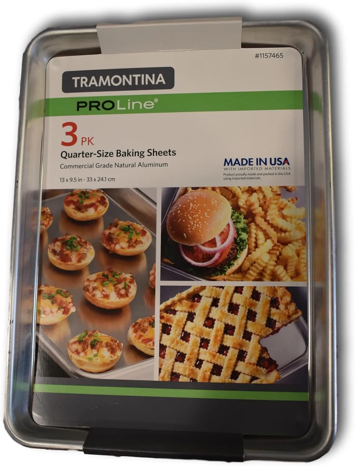 Tramontina Aluminum Baking Sheet Pans - Quarter Size - Set of 3 - Image 5