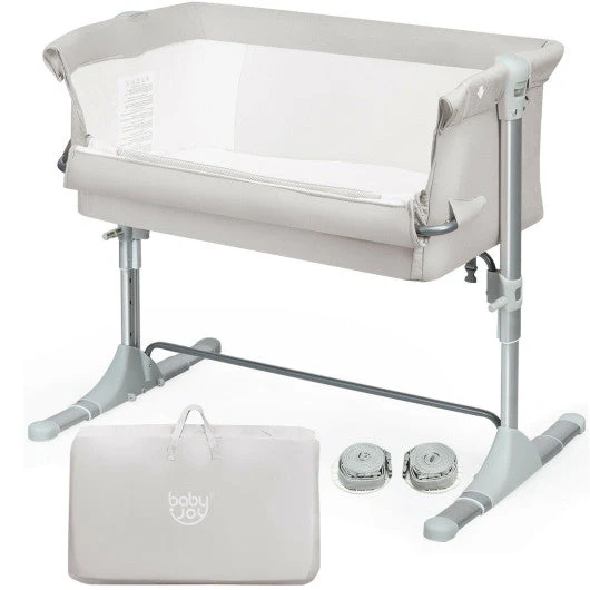 Travel Portable Baby Bed Side Sleeper  Bassinet Crib With Carrying Bag-Beige - Image 15