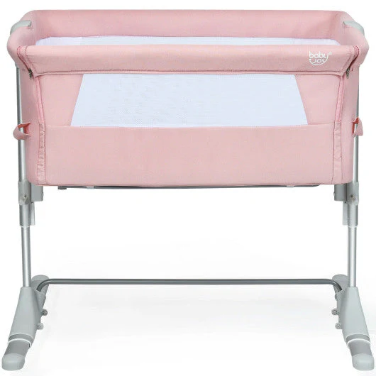 Travel Portable Baby Bed Side Sleeper Bassinet Crib With Carrying Bag-Pink - Image 9