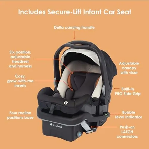 Travel System Stroller with Infant Car Seat - Dash Tan - Image 6