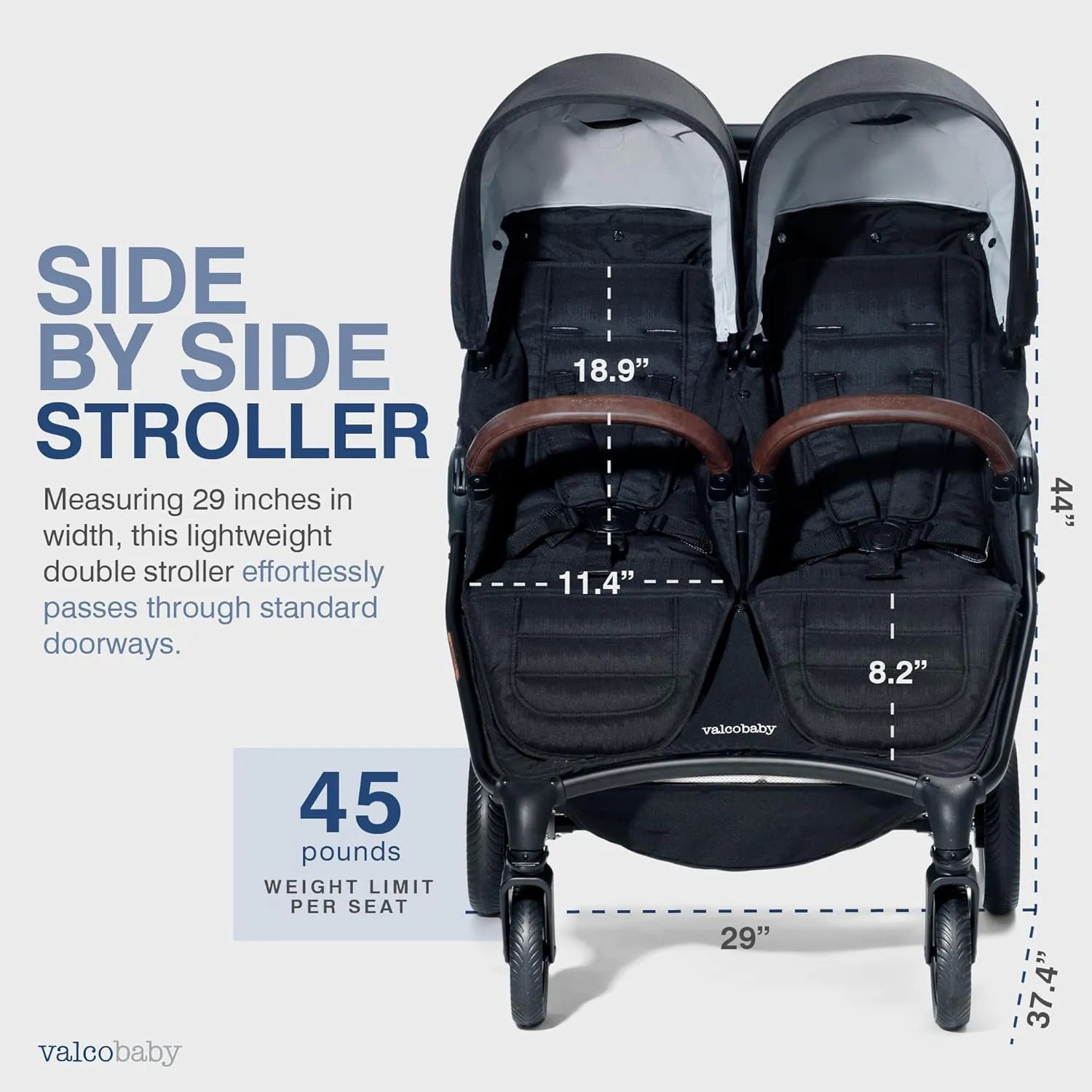 Trend Duo Double Stroller - Black - Image 4