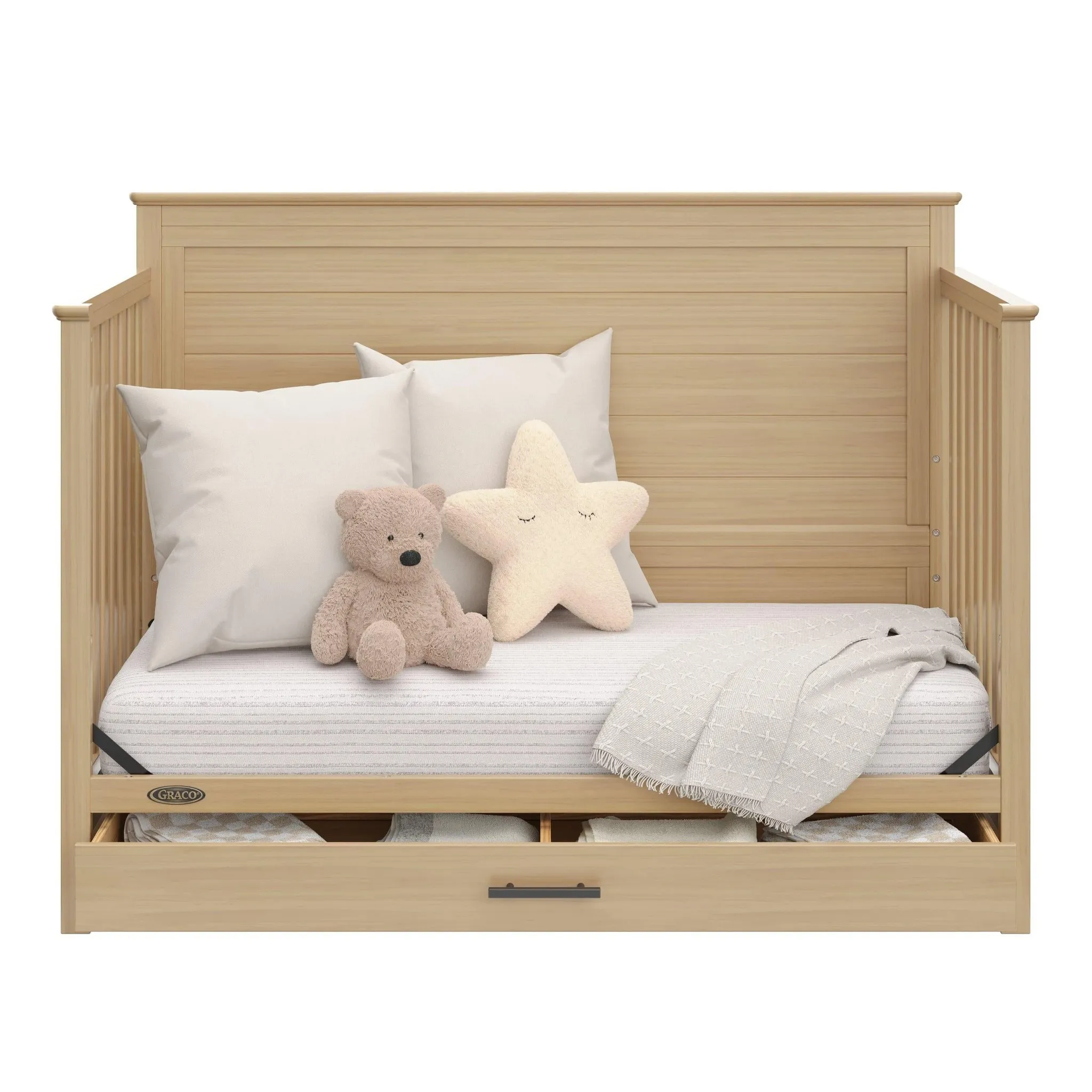 Tristan 5-in-1 Convertible Crib with Drawer - Driftwood - Image 4