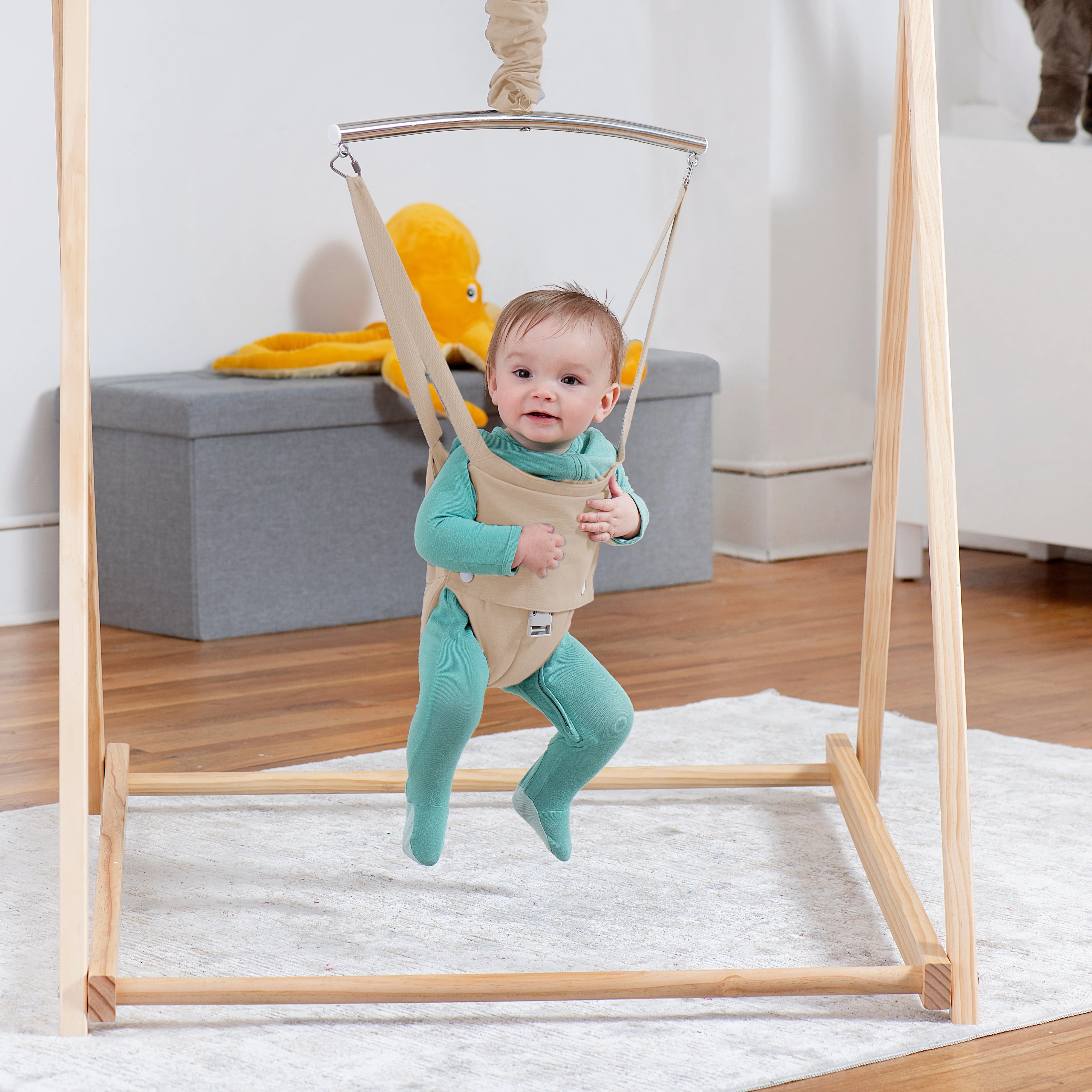 Tulip | Foldable Baby Bouncer - Beige - Image 19