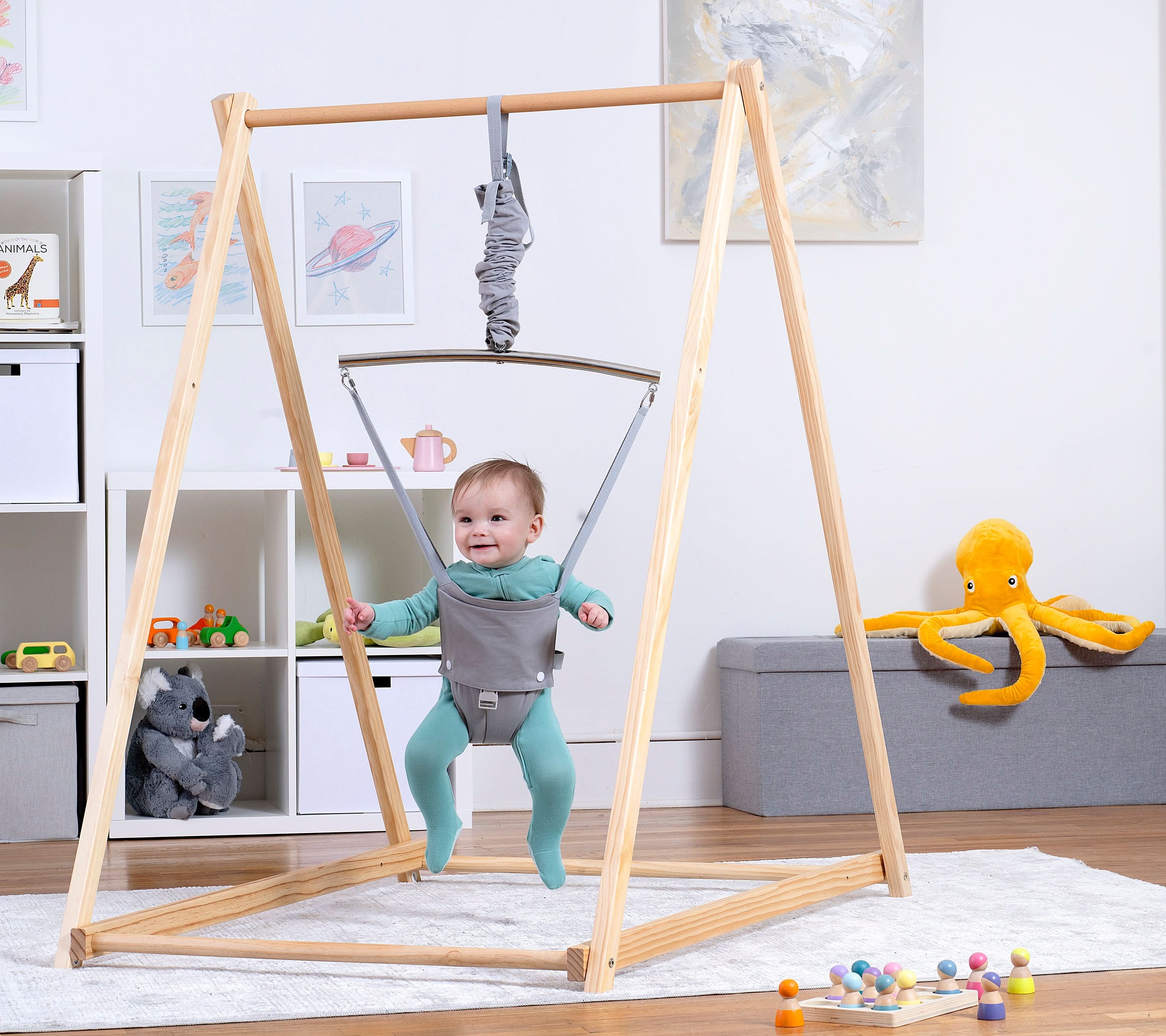 Tulip | Foldable Baby Bouncer - Beige - Image 5