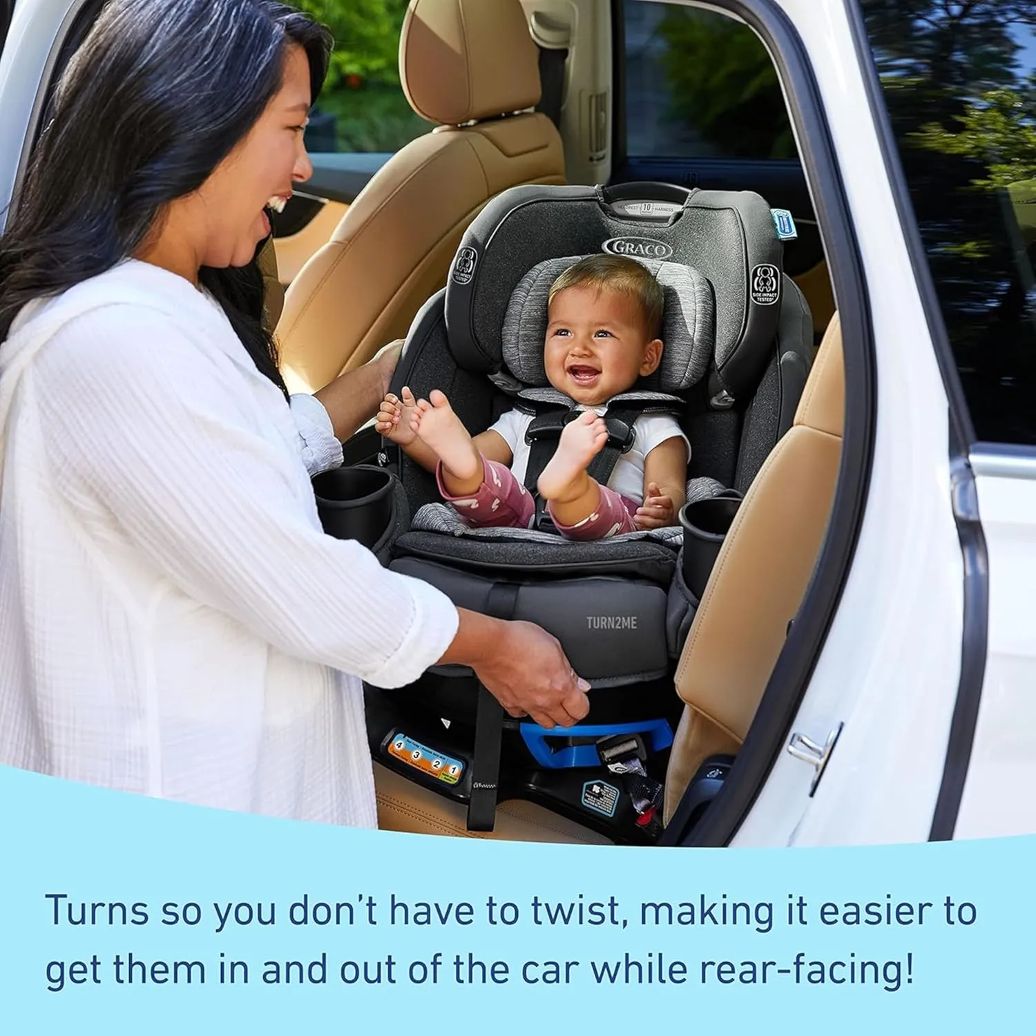 Turn2Me 3-In-1 Convertible Car Seat - Grey/Black - Image 3