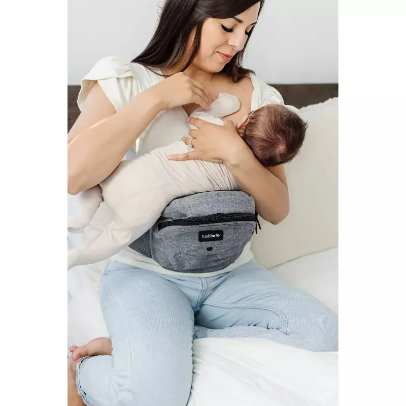 TushBaby Hip Seat Baby Carrier - Gray - Image 4