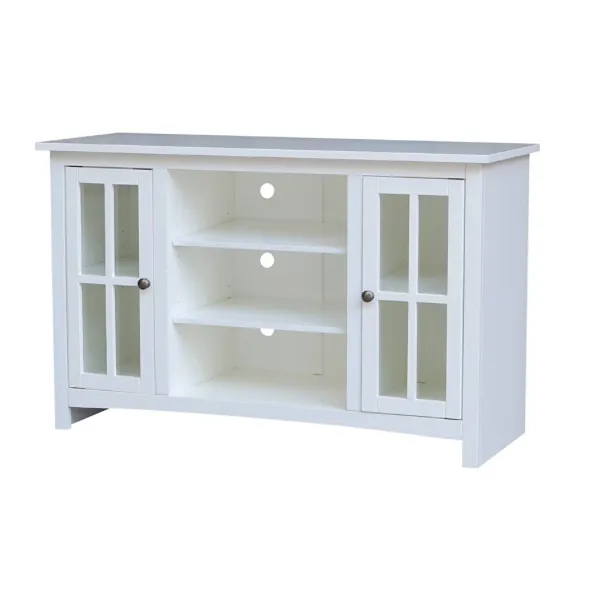 TV Stand for TVs up to 52" with 2 Doors - White