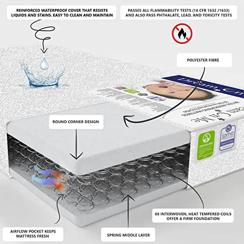 Twilight 5” 88 Coil Innerspring Crib and Toddler Mattress - Image 2