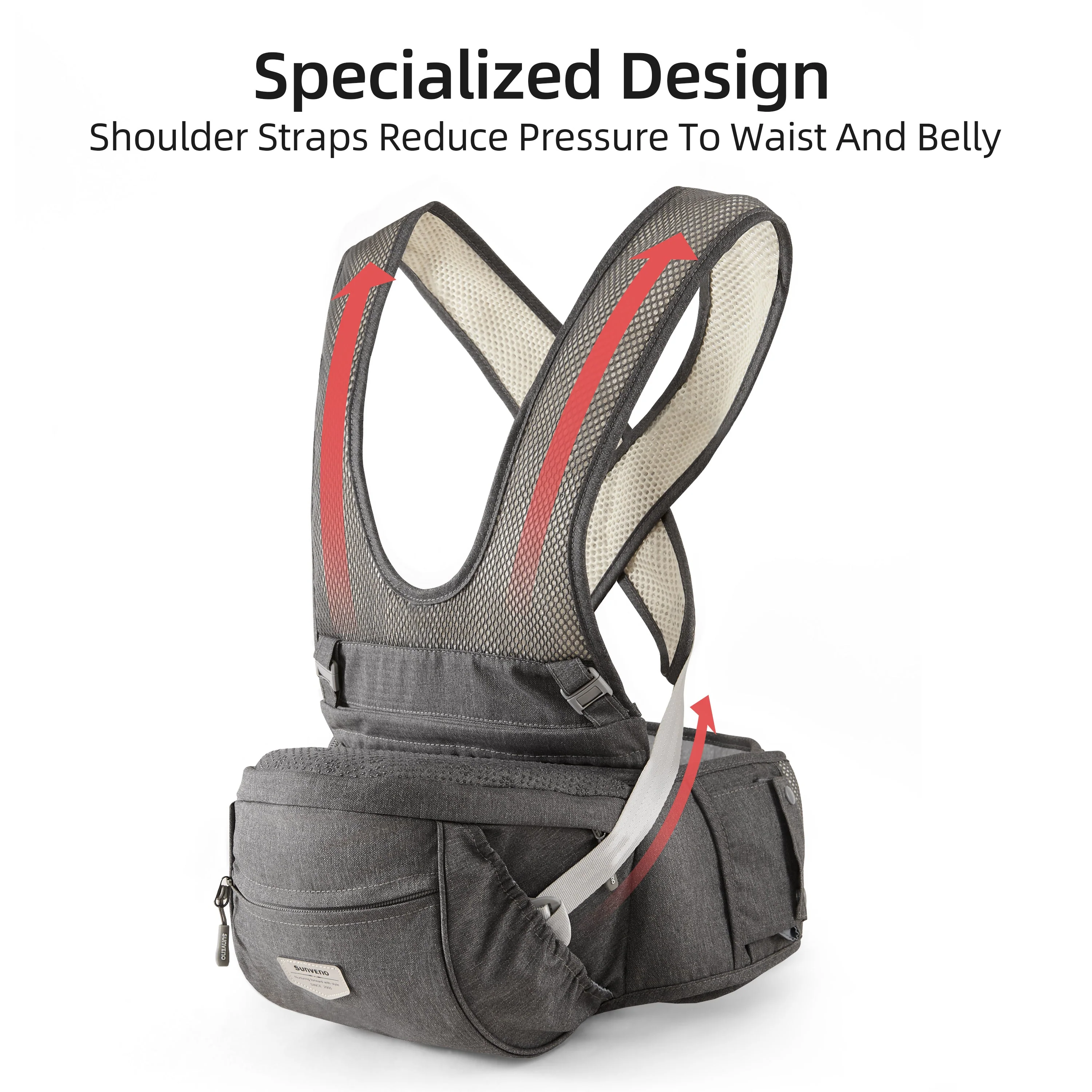 Two Shoulder Straps Baby Hipseat - Image 6