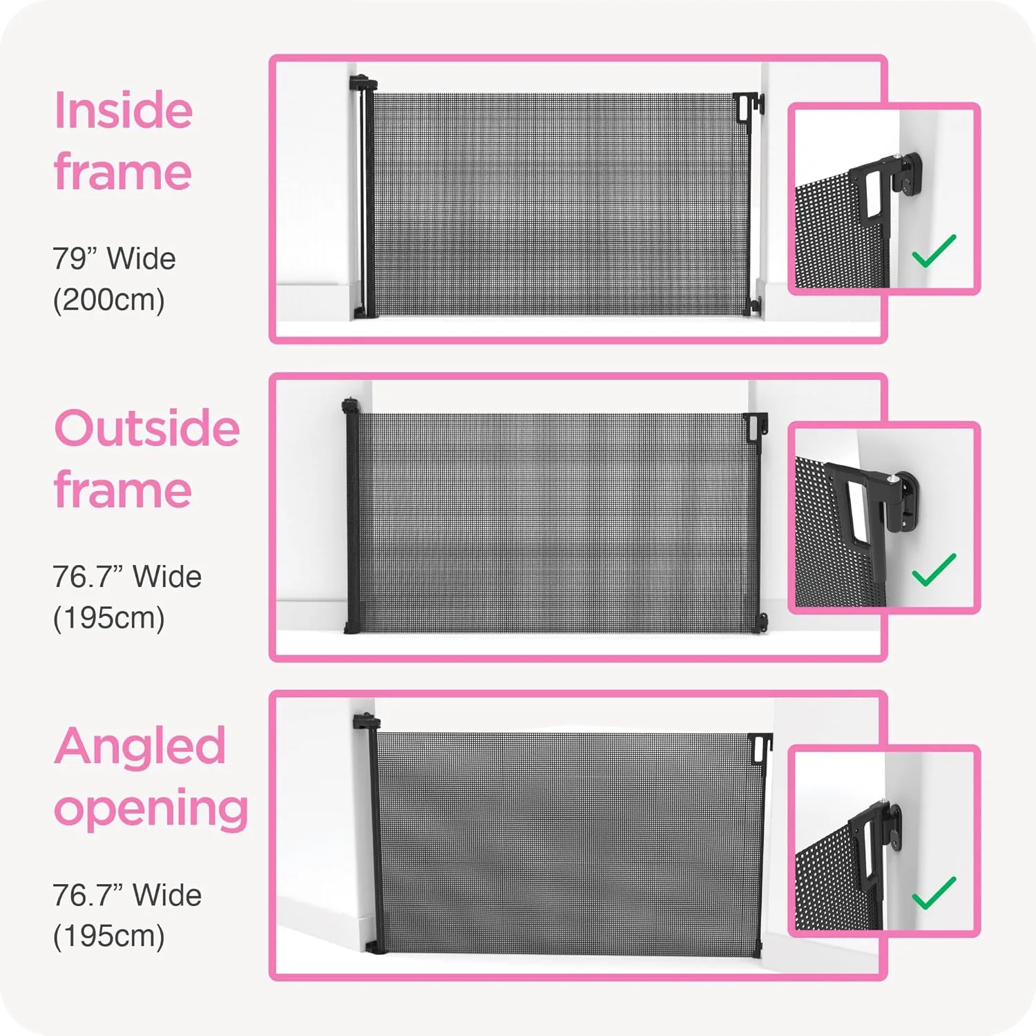 Ultimate 79-Inch White Retractable Baby Gate - 38.6 Inches Tall - Image 2