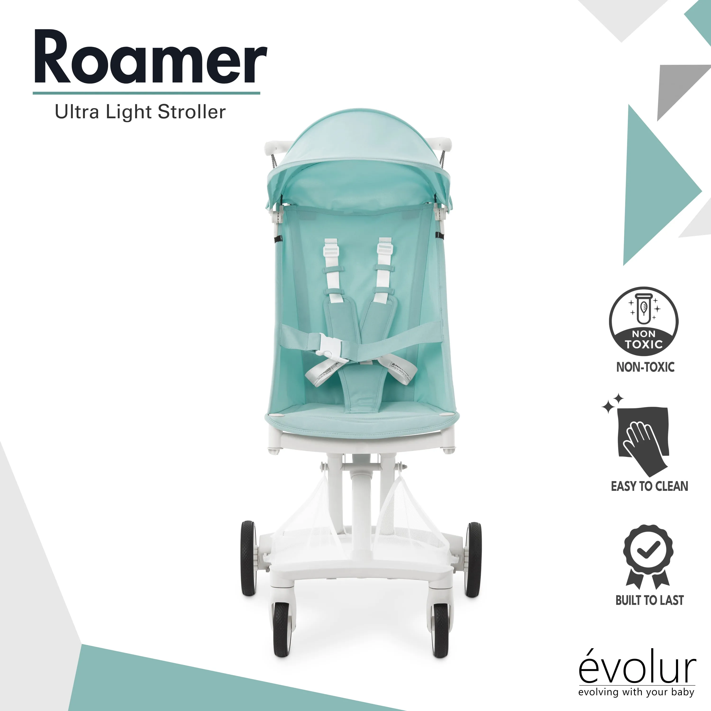Ultra Light Stroller - White Blue