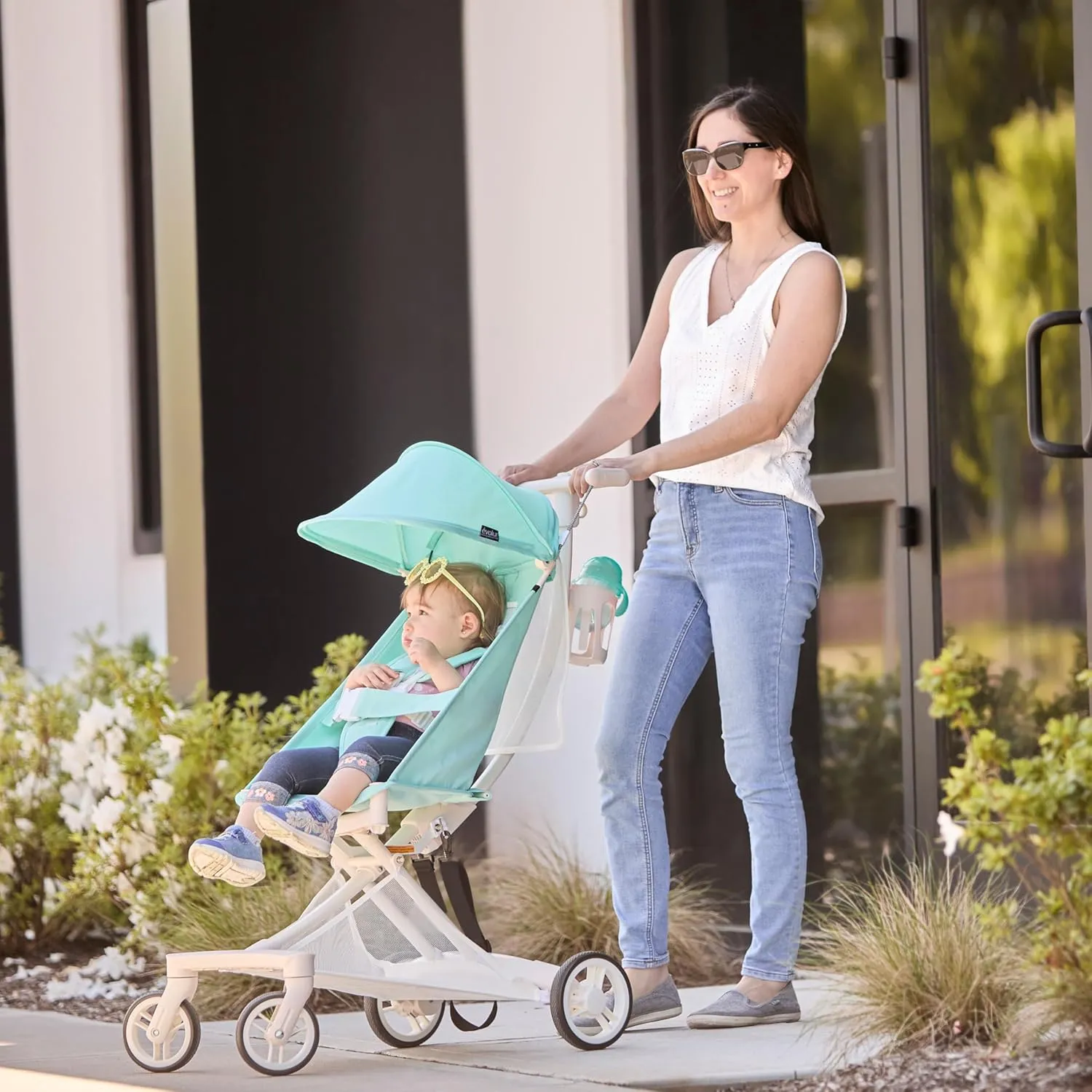 Ultra Light Stroller - White Blue - Image 3