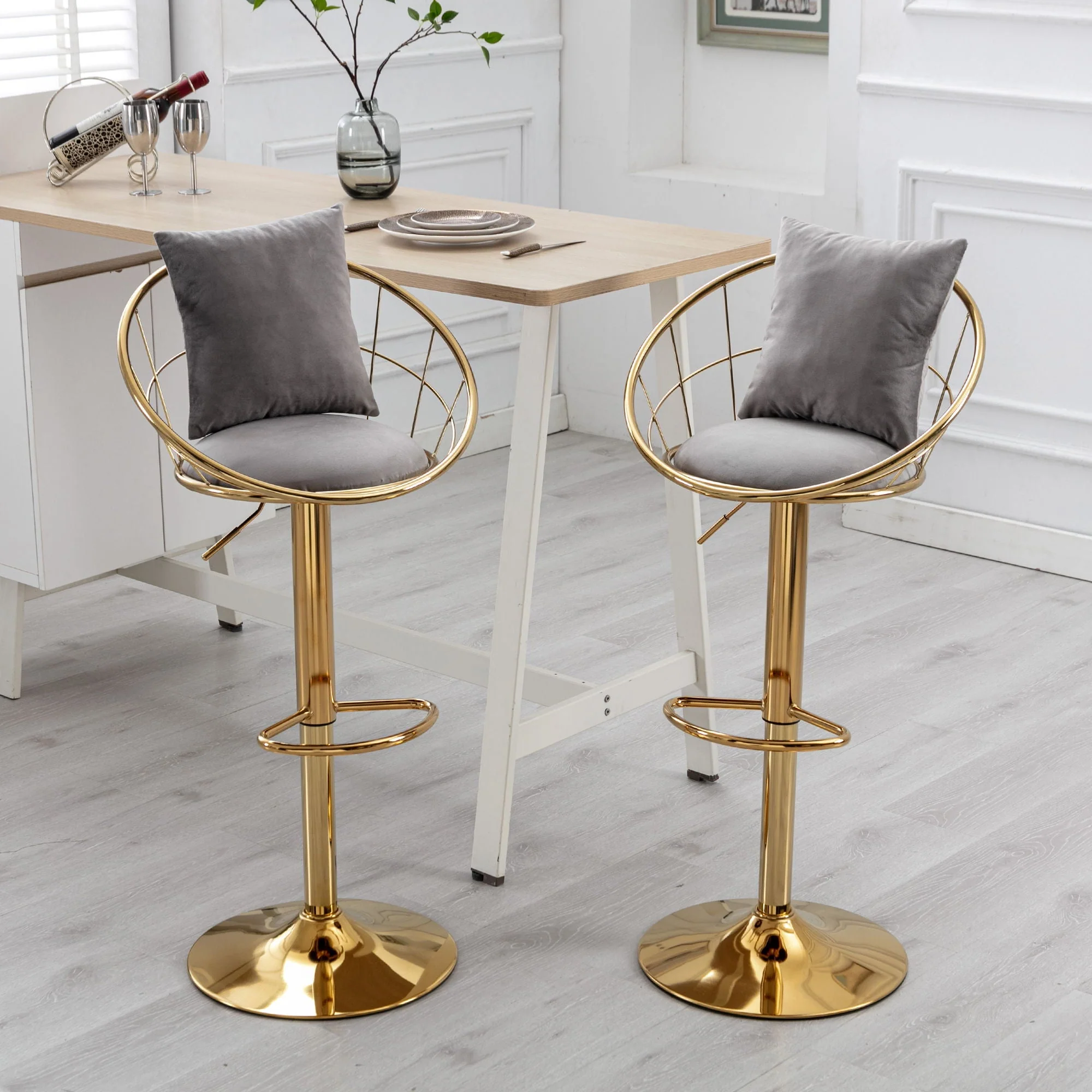 Unique Design Bar Chair, 360 Degree Rotation, Adjustable Height, Suitable for Dining Room and Bar - Image 10