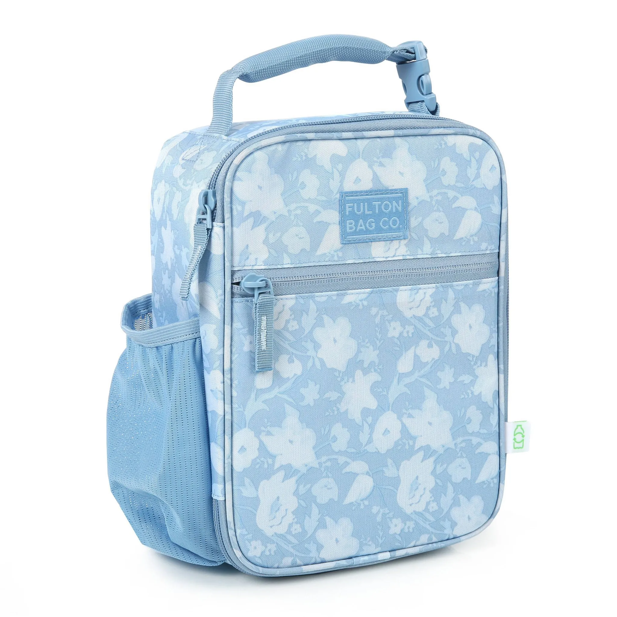 Upright Lunch Bag - Powder Blue Floral - Image 4