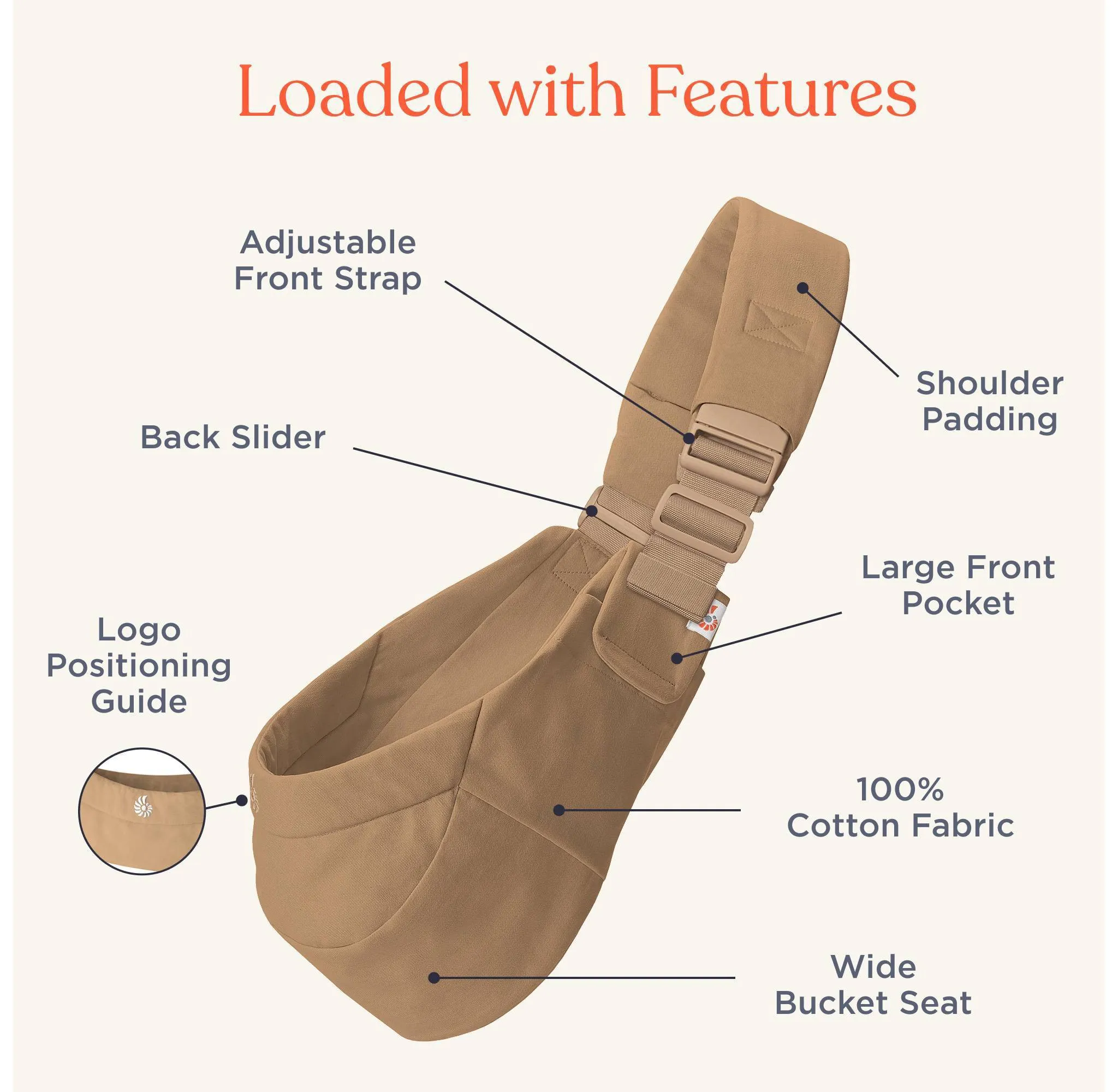 Upsie Sling Baby Carrier - Camel - Image 4