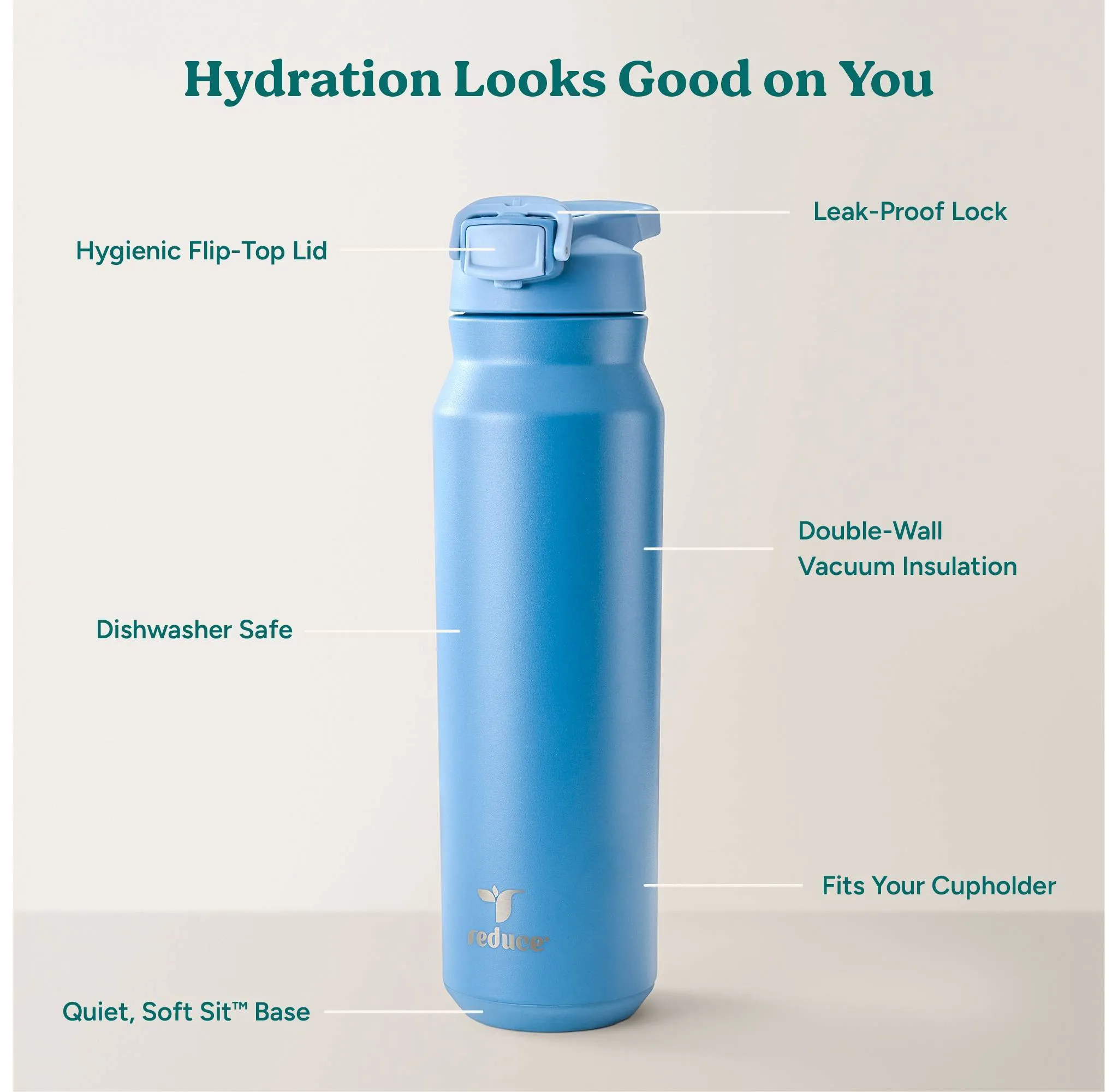 Vacuum Insulated Stainless Steel Water Bottle - Blue - Image 4