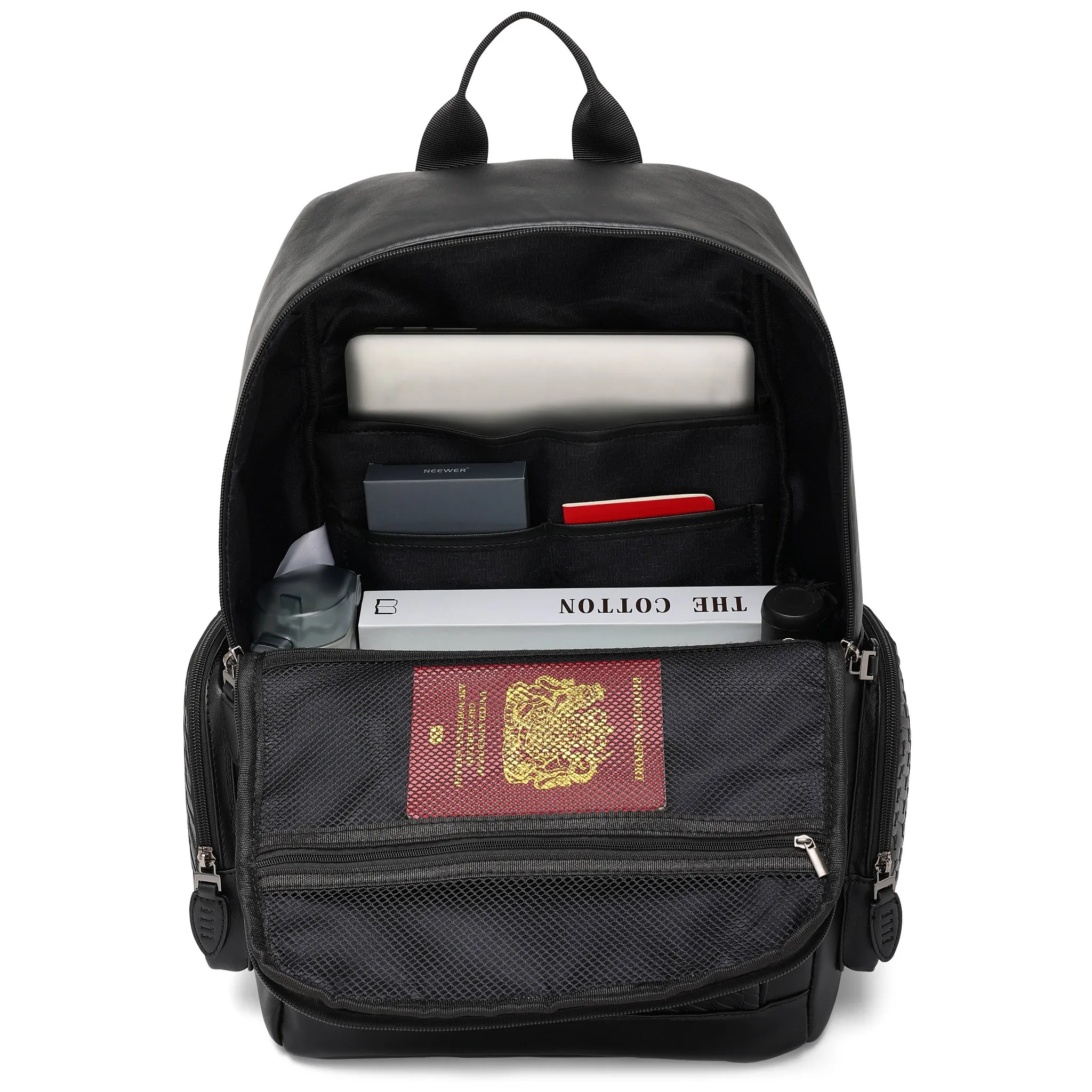Vegan Leather Backpack - Black - Image 5