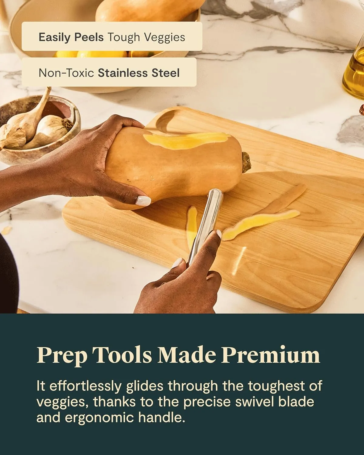 Vegetable Peeler - Stainless Steel - Ergonomic Handle - Image 4
