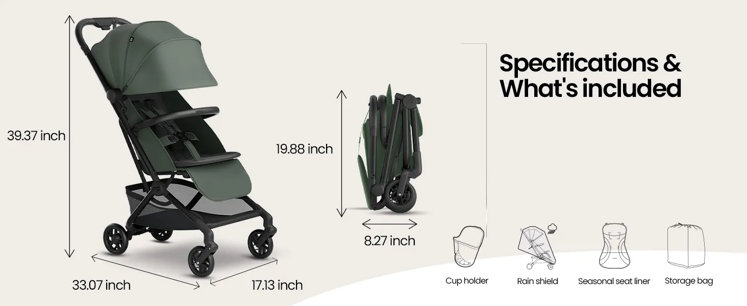 Velo Lightweight Stroller - Forest - Image 4