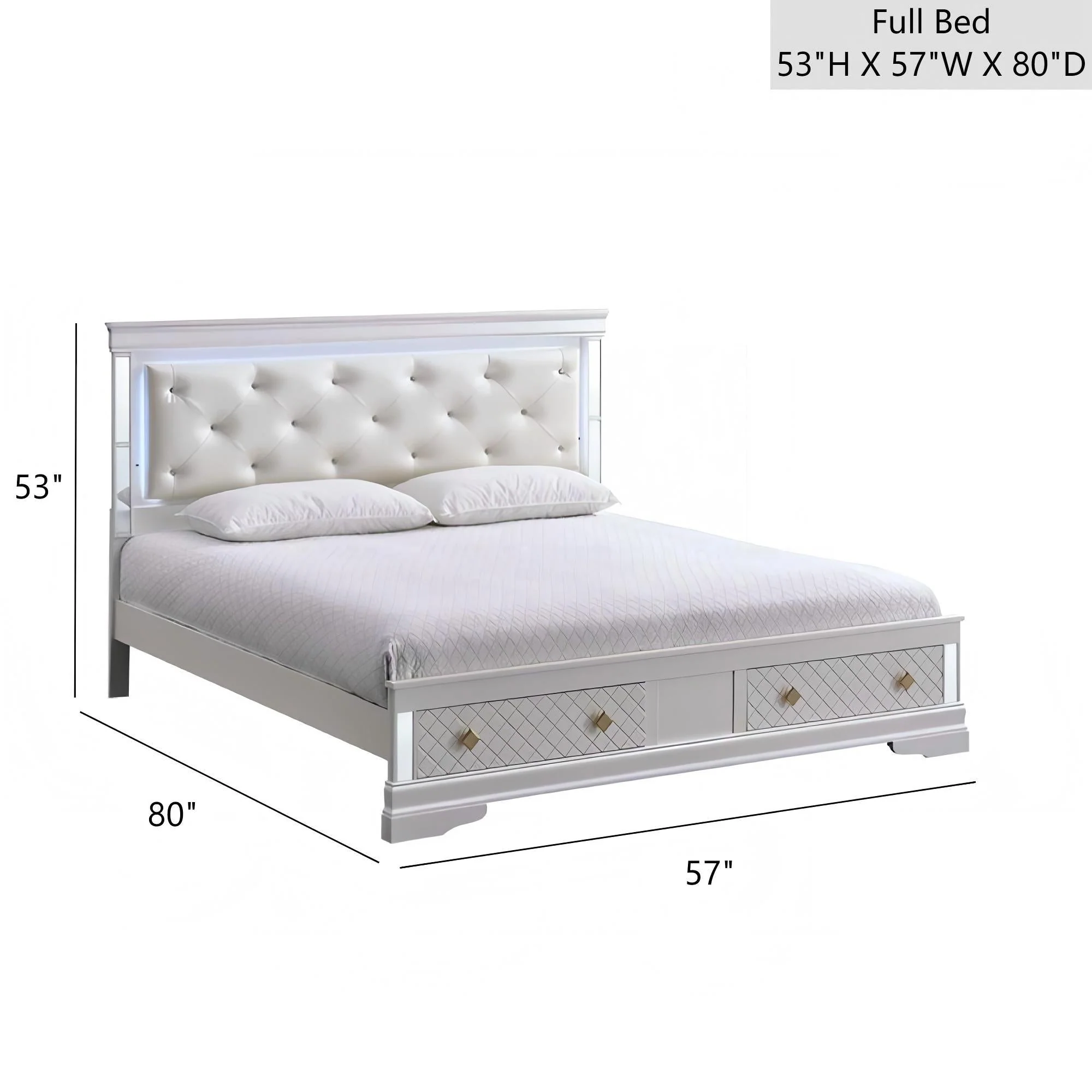 Verona - Bed With LED Accent Lighting, 2 Drawers - Image 4