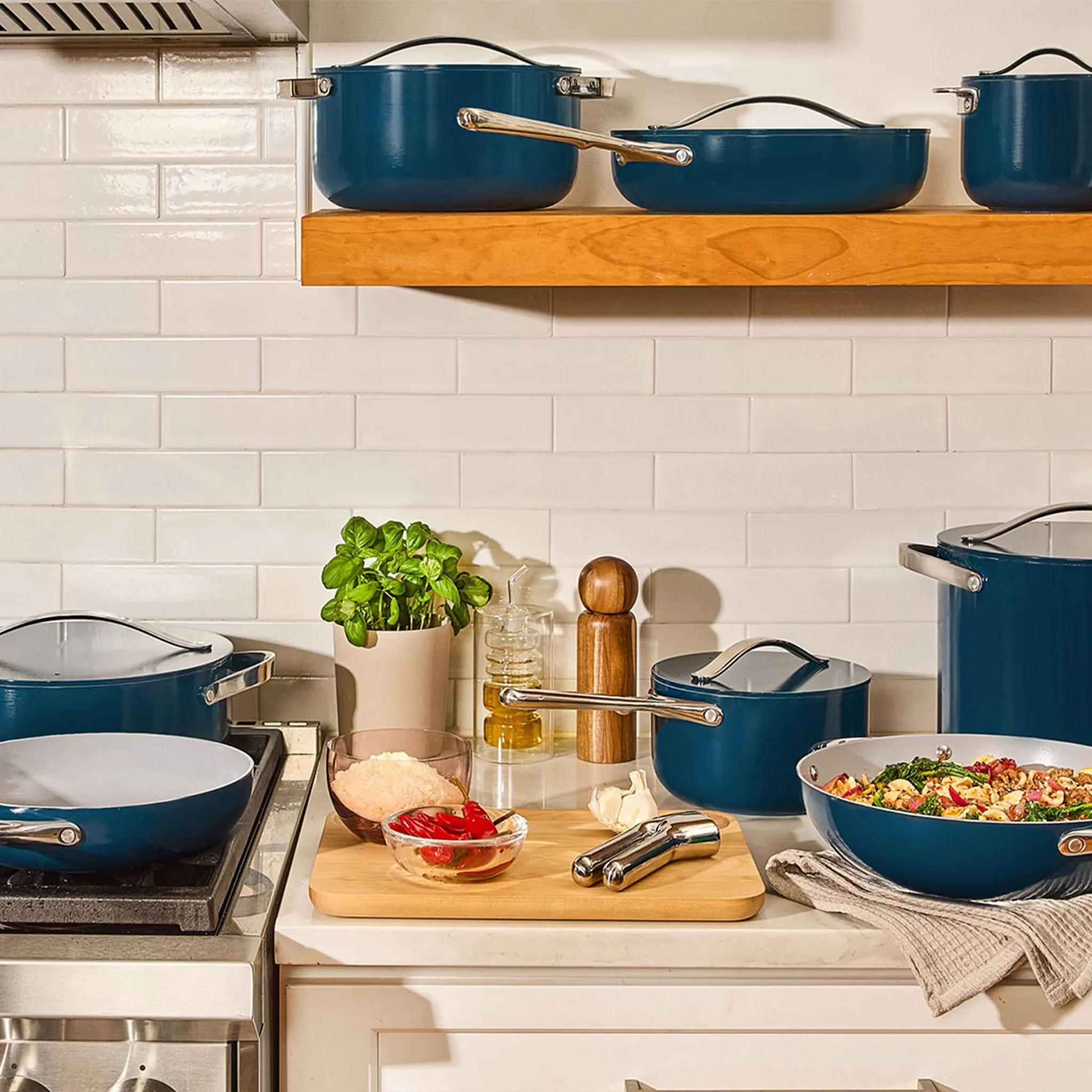 8pc Cookware Set - Navy - Image 3