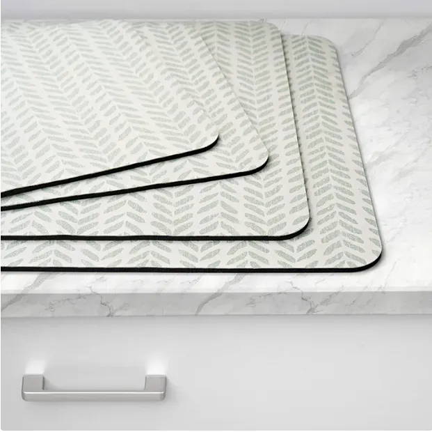 Multi-Purpose Printed Kitchen Mats, 4-pack - Green - Image 3