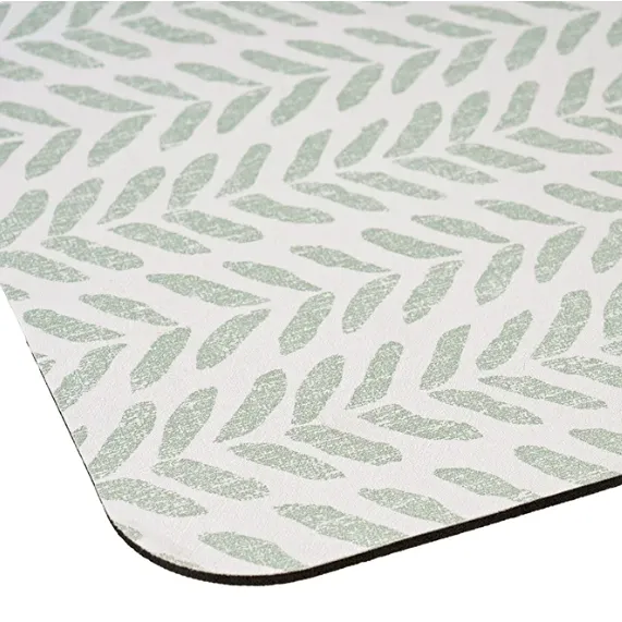 Multi-Purpose Printed Kitchen Mats, 4-pack - Green - Image 4